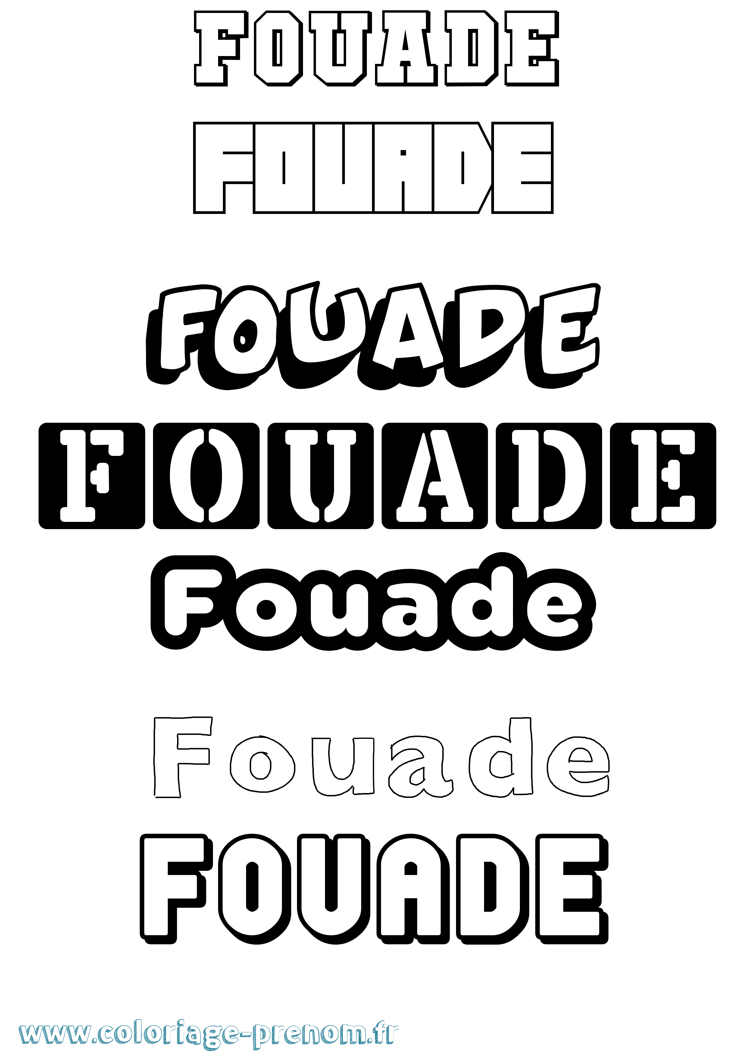 Coloriage Fouade Simple Coloriage prénom Fouade Simple