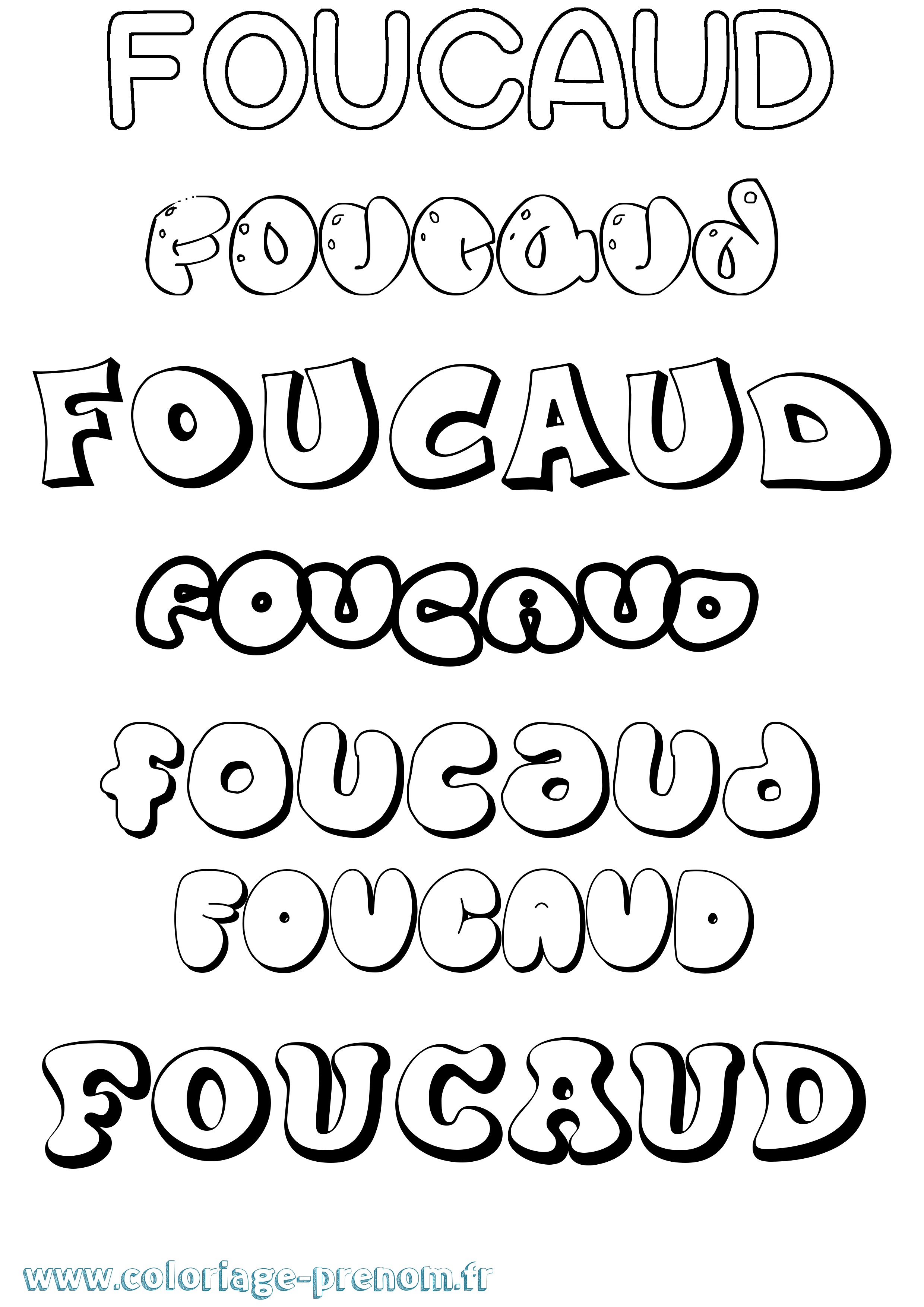 Coloriage Foucaud Bubble Coloriage prénom Foucaud Bubble