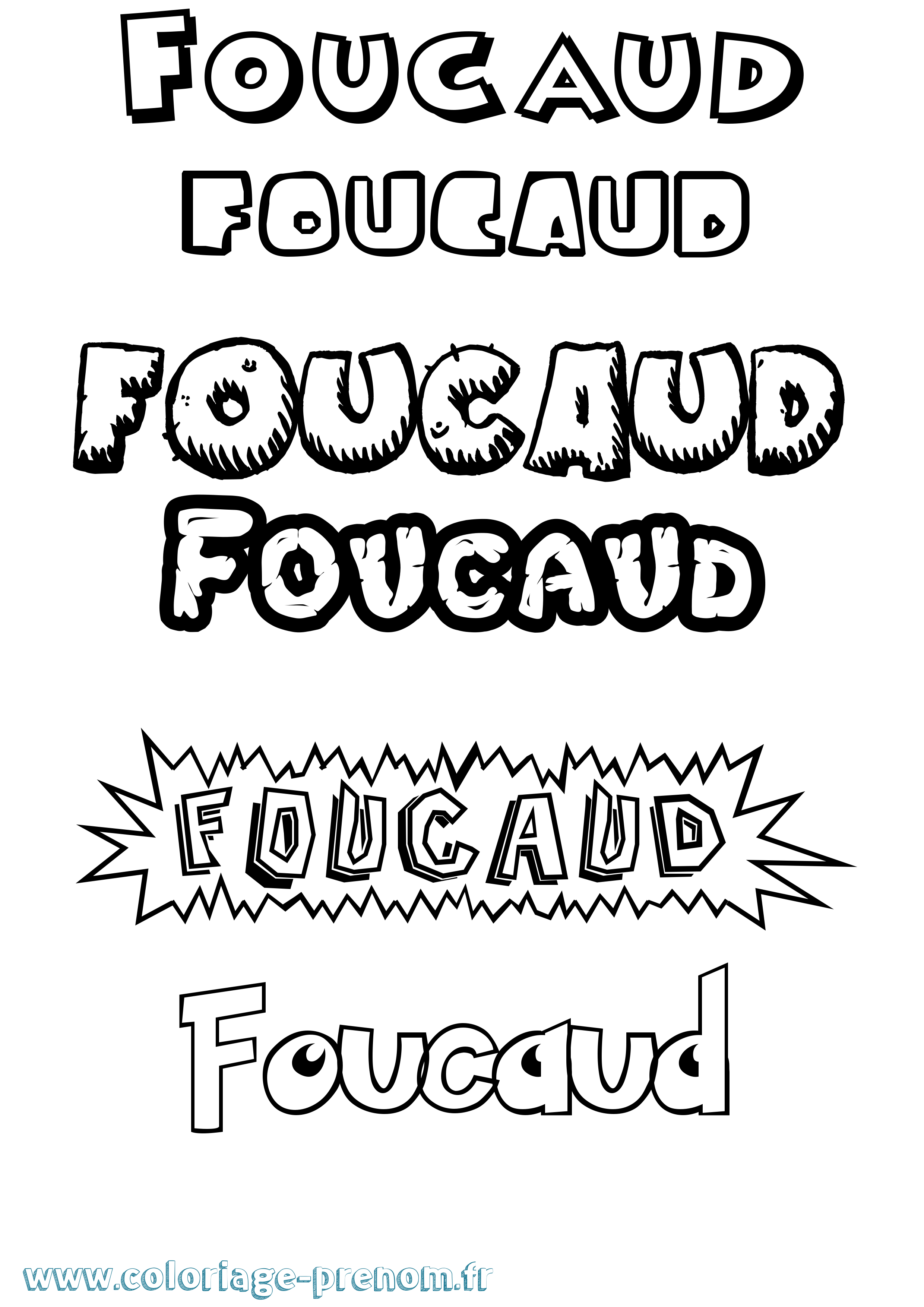 Coloriage Foucaud Dessin Animé Coloriage prénom Foucaud Dessin Animé