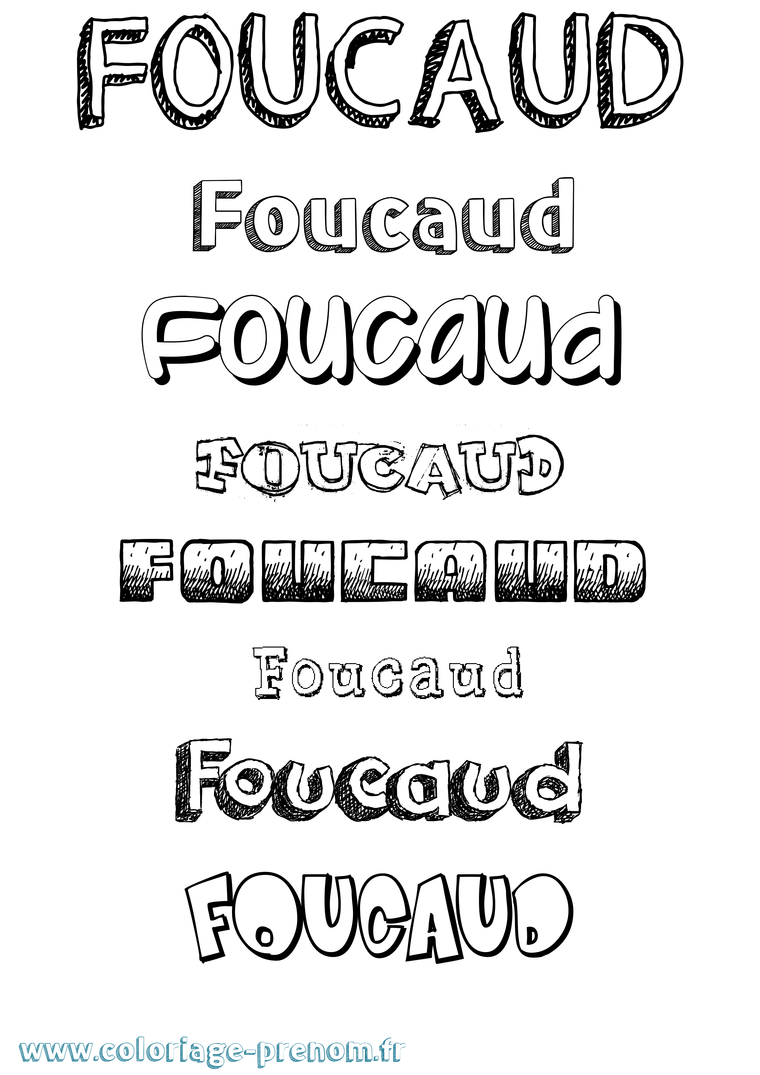 Coloriage Foucaud Dessiné Coloriage prénom Foucaud Dessiné