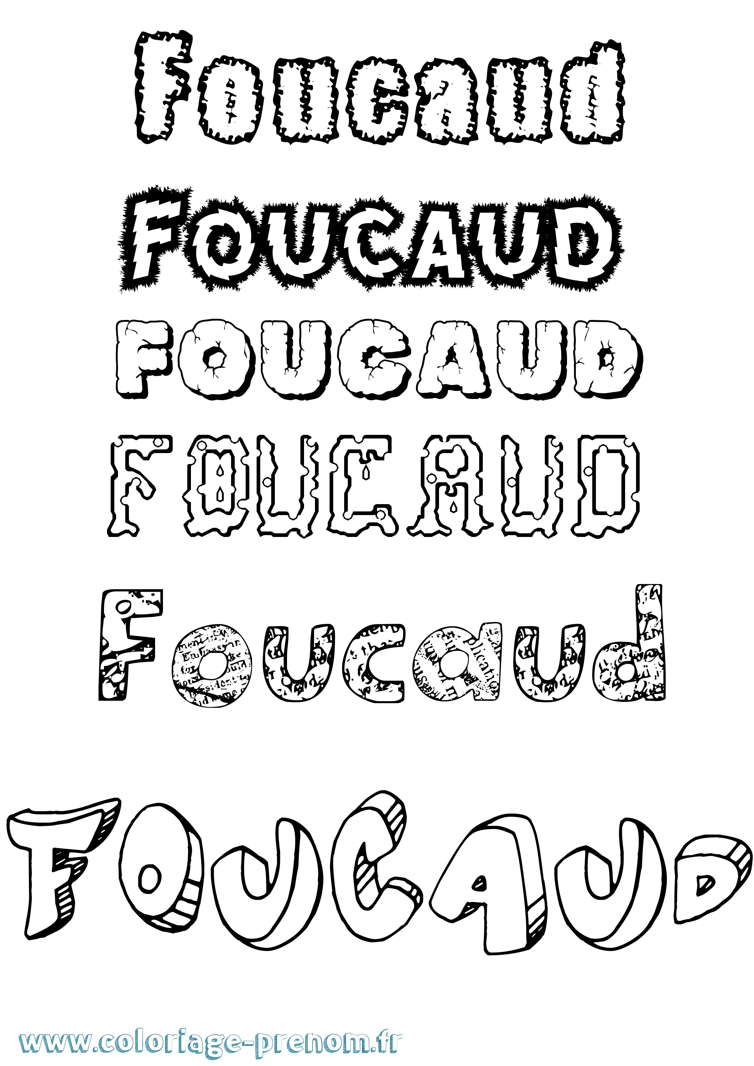 Coloriage Foucaud Destructuré Coloriage prénom Foucaud Destructuré