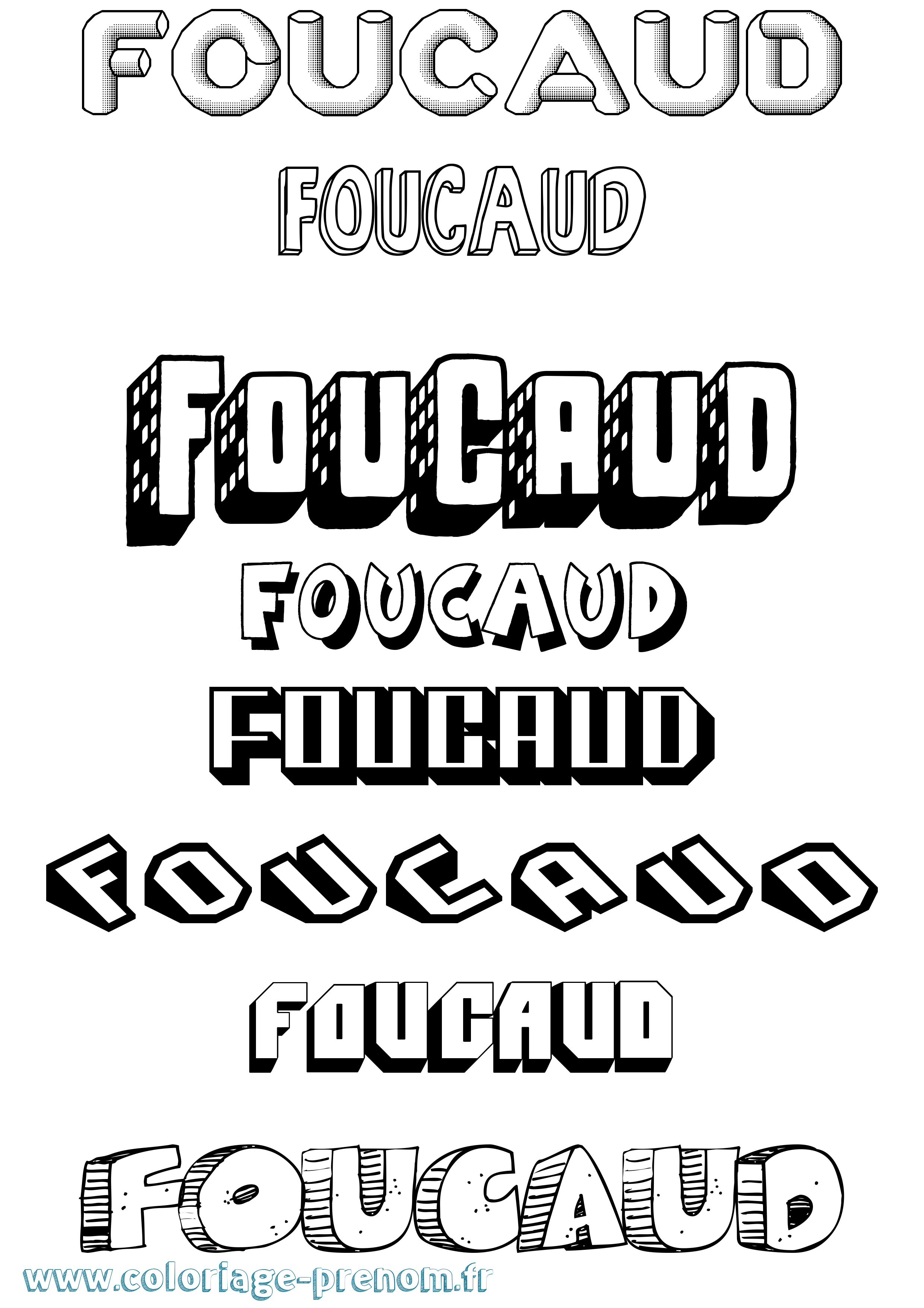 Coloriage Foucaud Effet 3D Coloriage prénom Foucaud Effet 3D