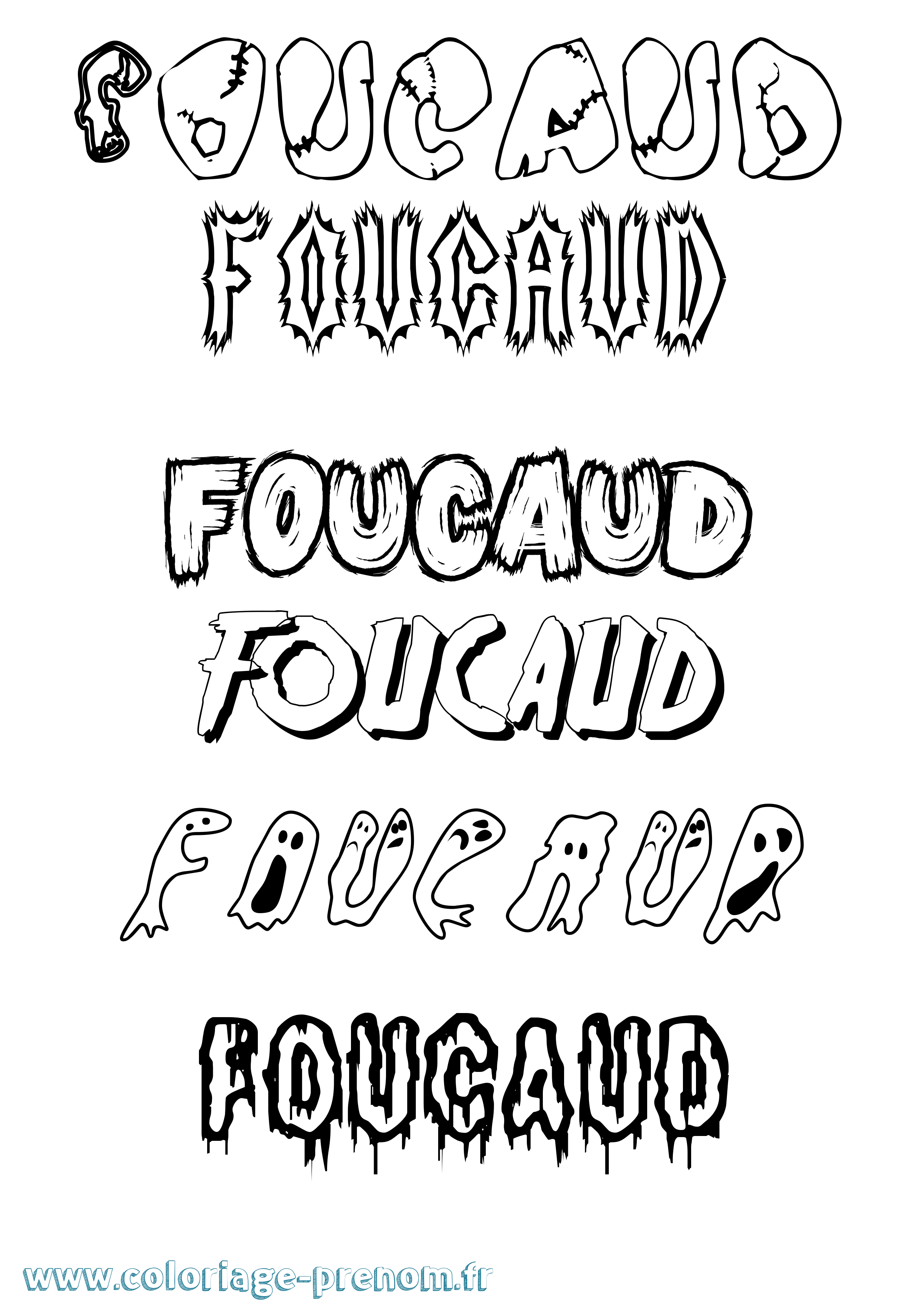 Coloriage Foucaud Frisson Coloriage prénom Foucaud Frisson