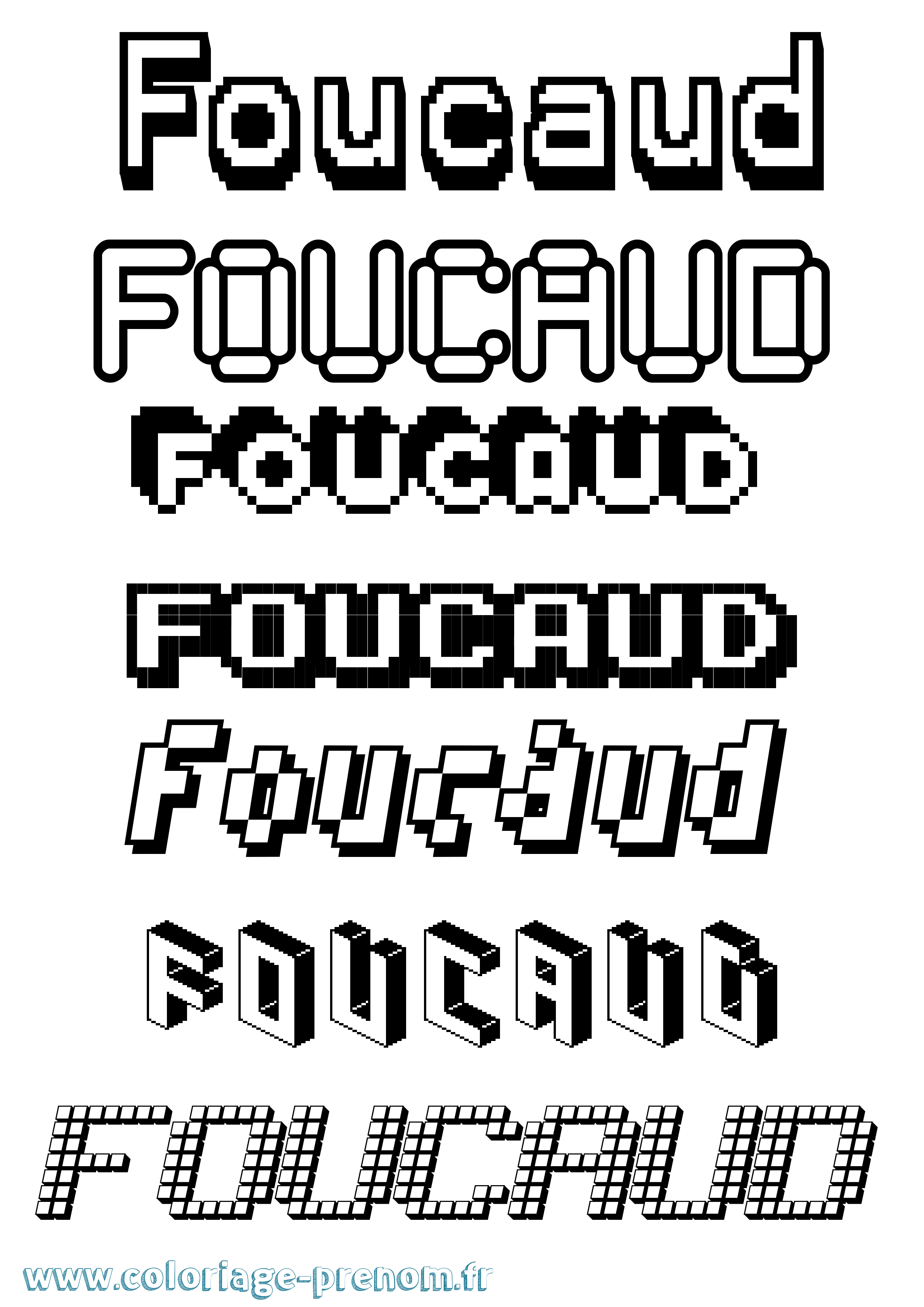 Coloriage Foucaud Pixel Coloriage prénom Foucaud Pixel