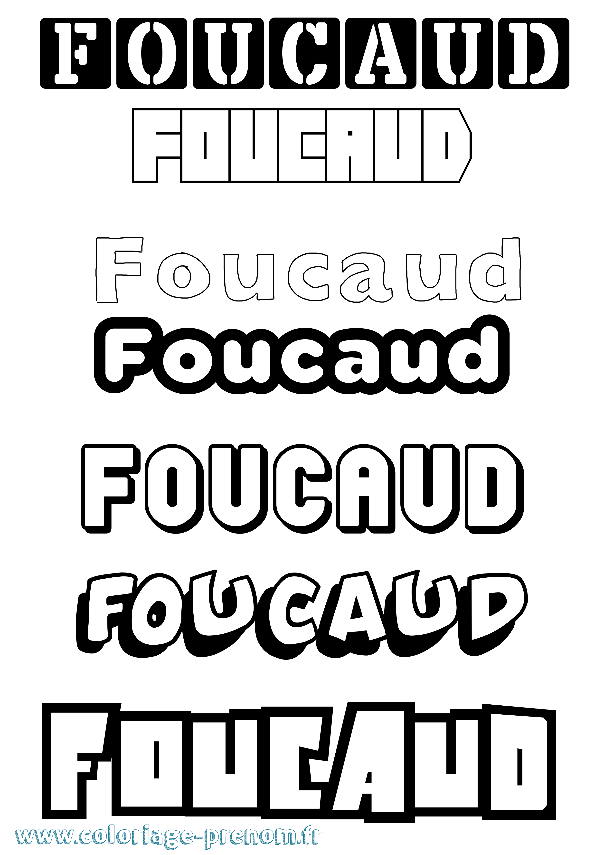 Coloriage Foucaud Simple Coloriage prénom Foucaud Simple