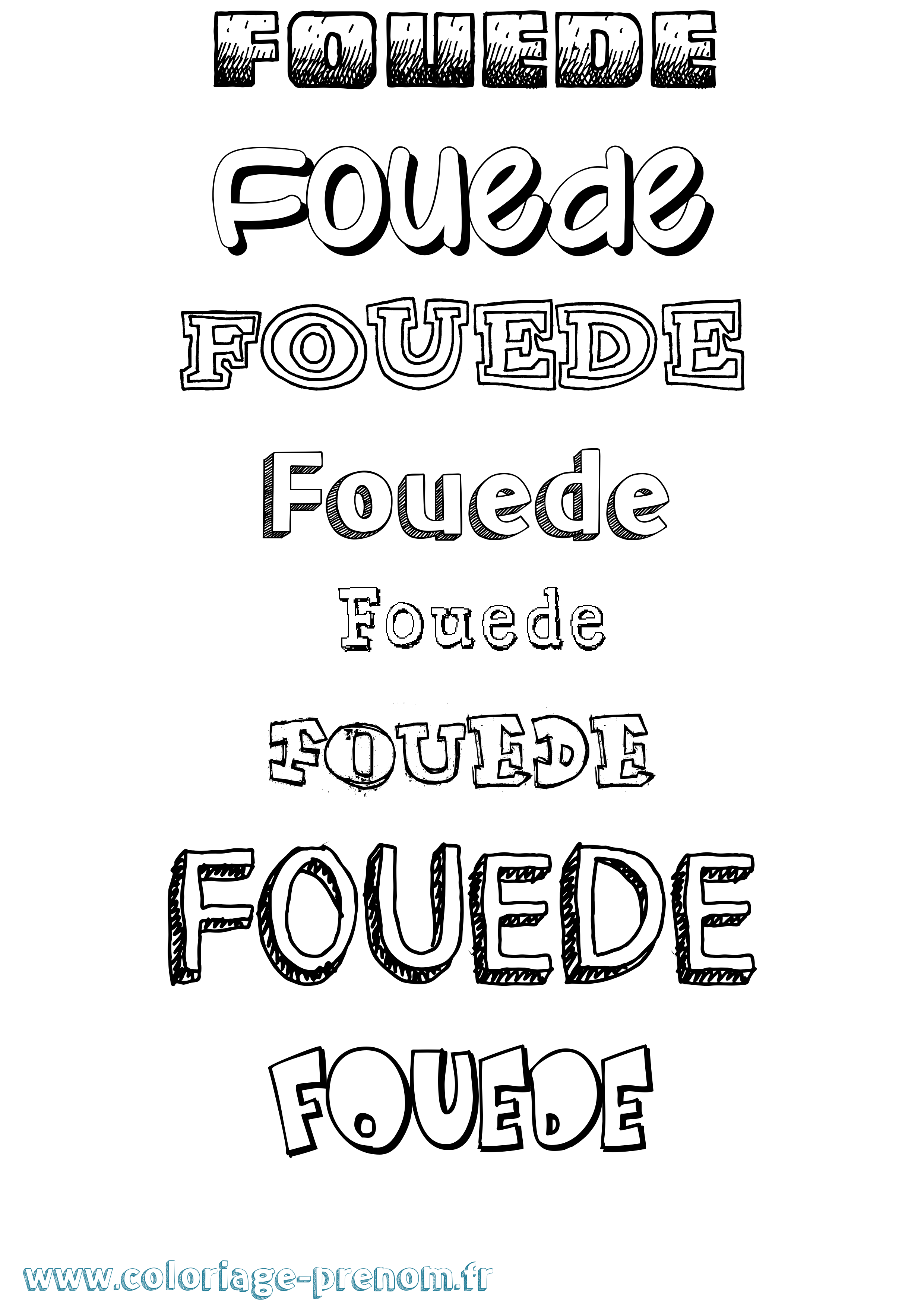 Coloriage Fouede Dessiné Coloriage prénom Fouede Dessiné
