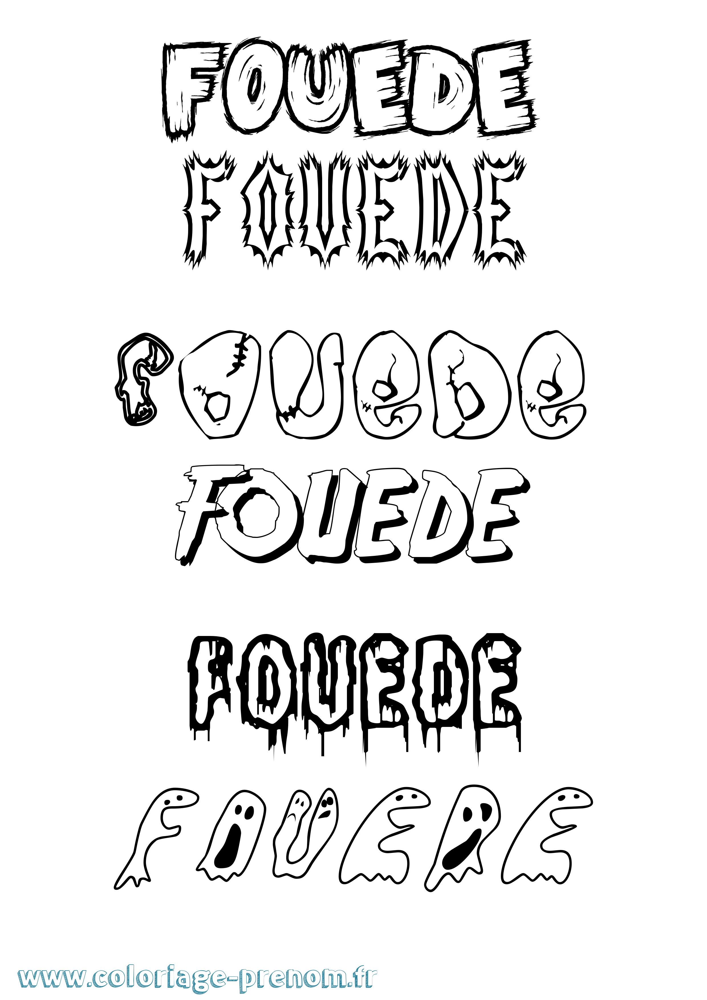 Coloriage Fouede Frisson Coloriage prénom Fouede Frisson
