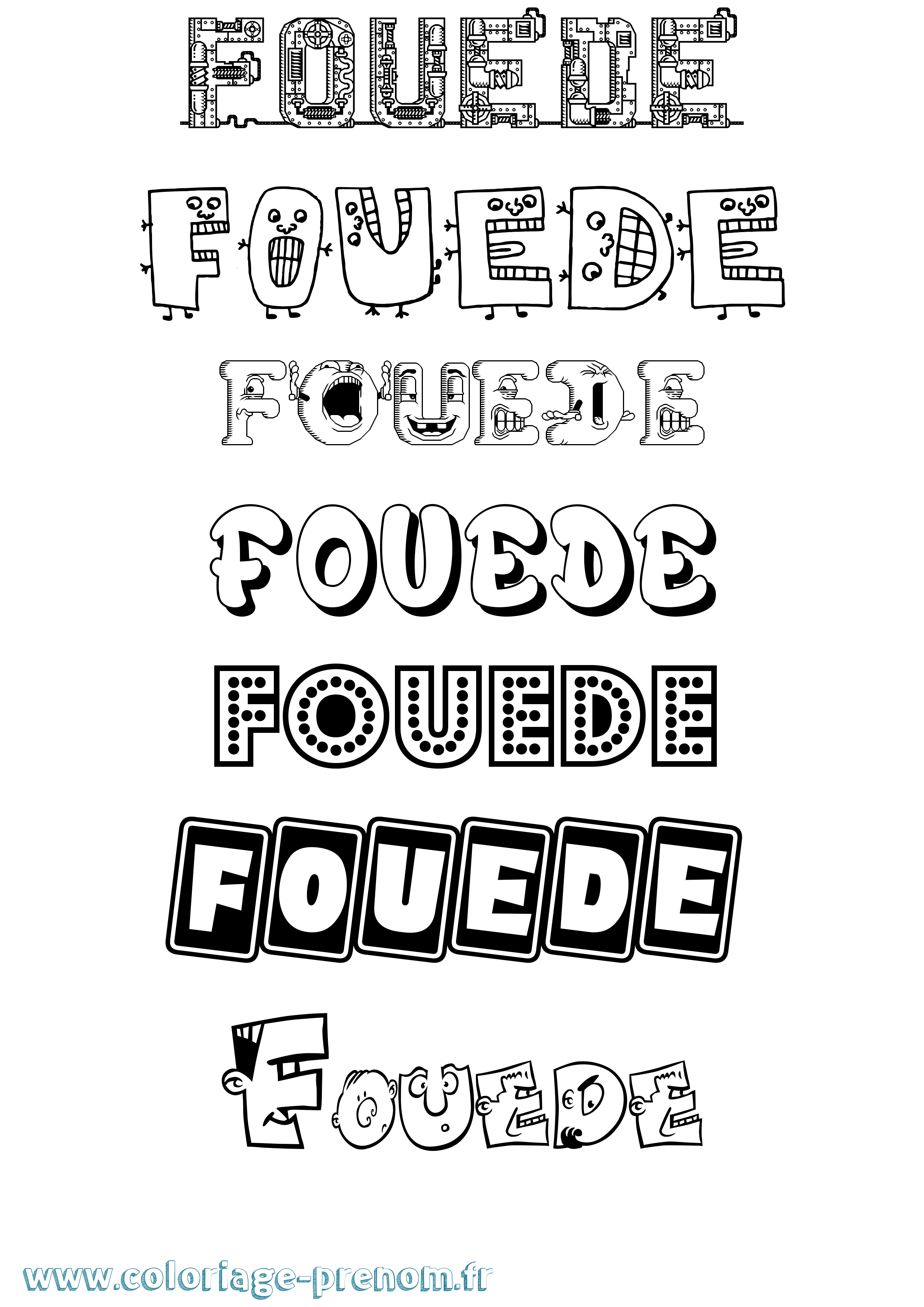 Coloriage Fouede Fun Coloriage prénom Fouede Fun