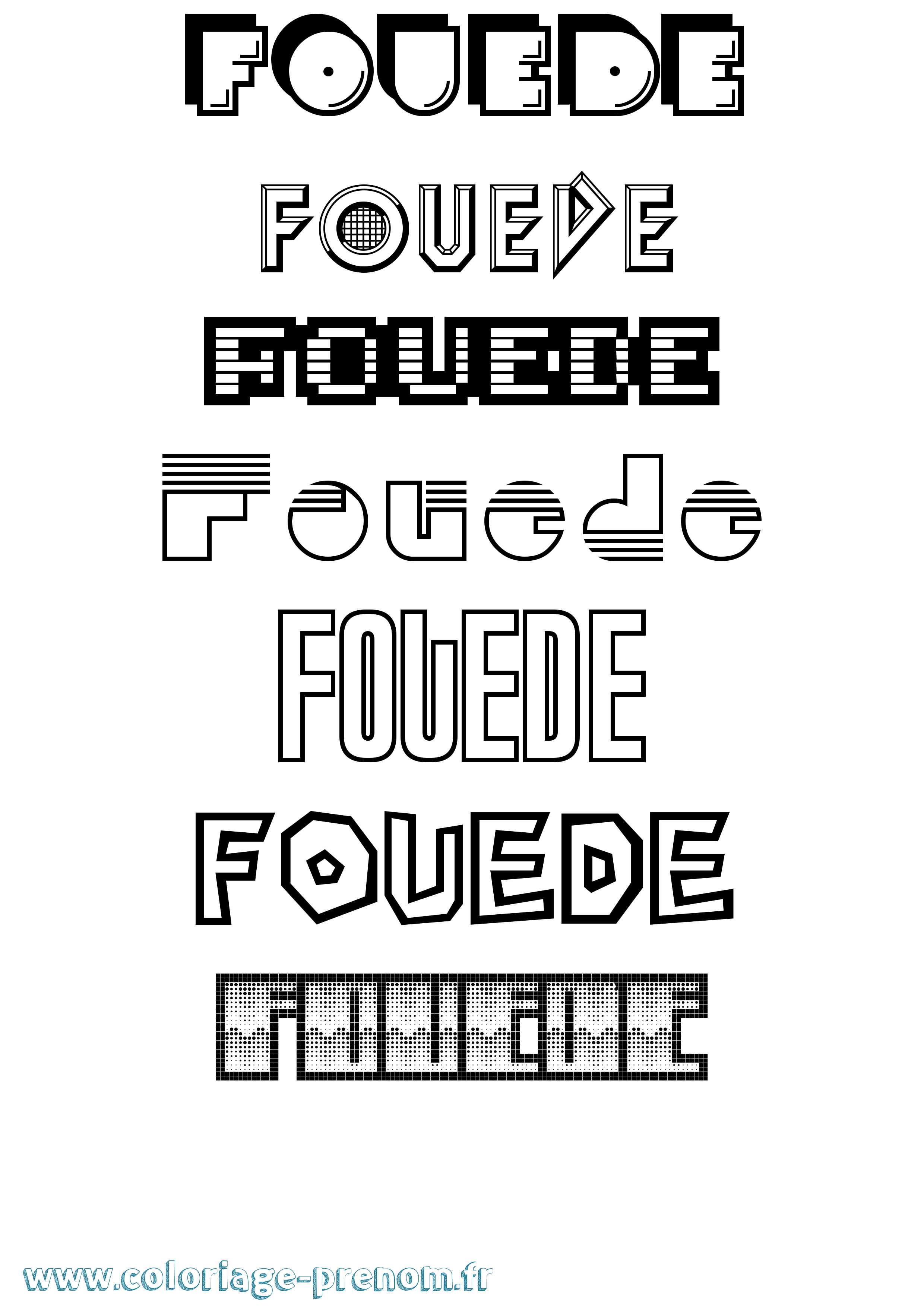 Coloriage Fouede Jeux Vidéos Coloriage prénom Fouede Jeux Vidéos