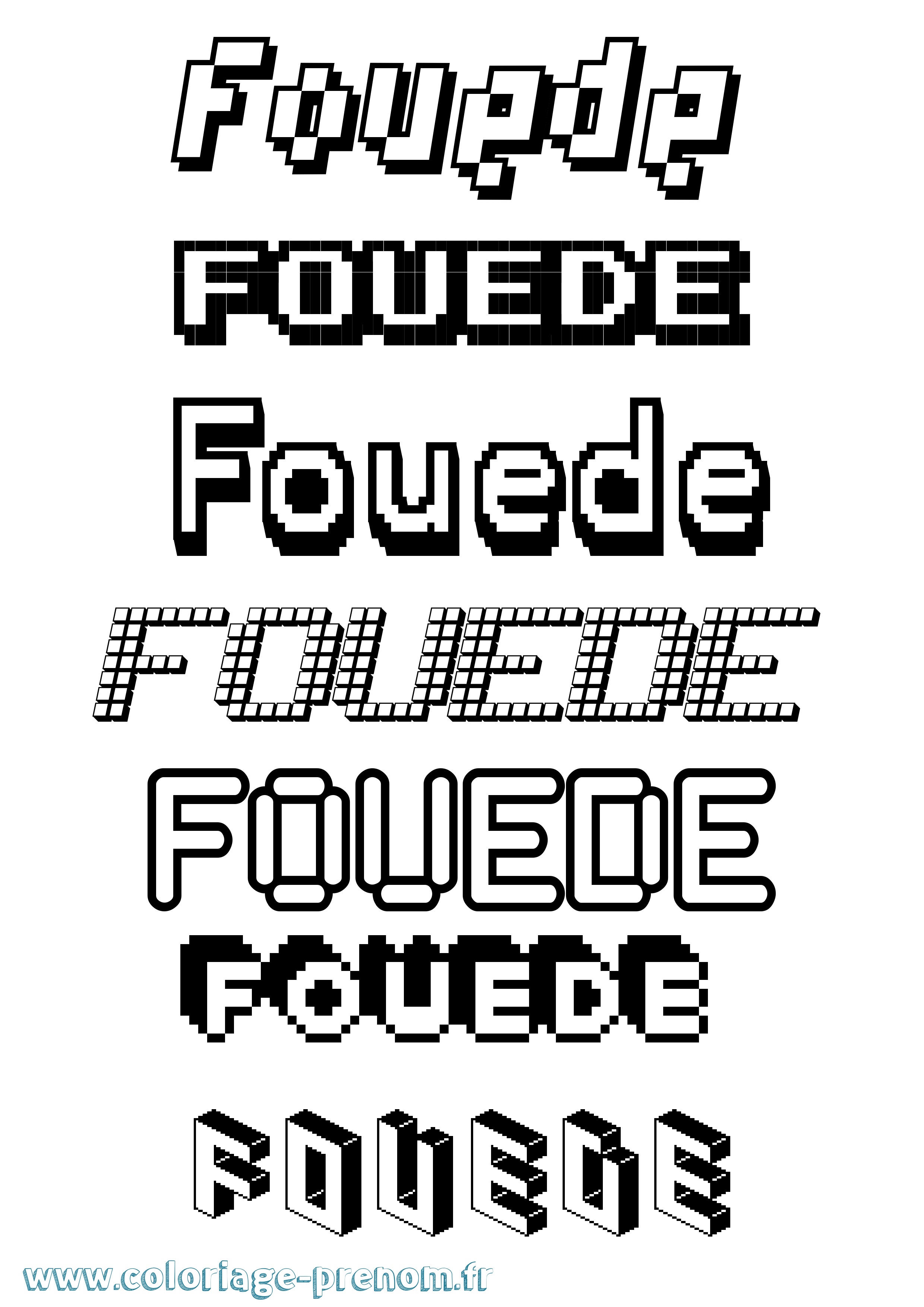 Coloriage Fouede Pixel Coloriage prénom Fouede Pixel