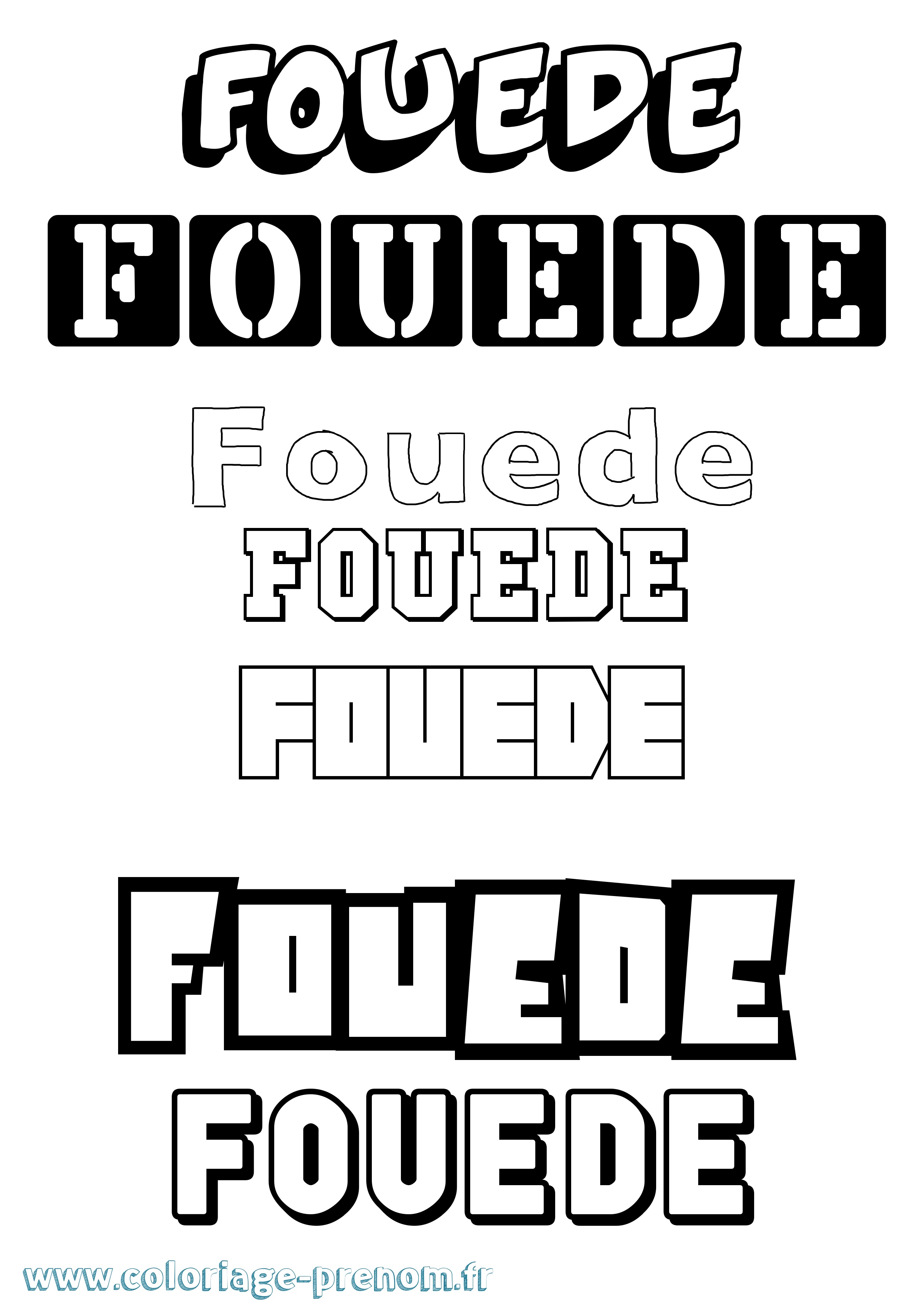 Coloriage Fouede Simple Coloriage prénom Fouede Simple