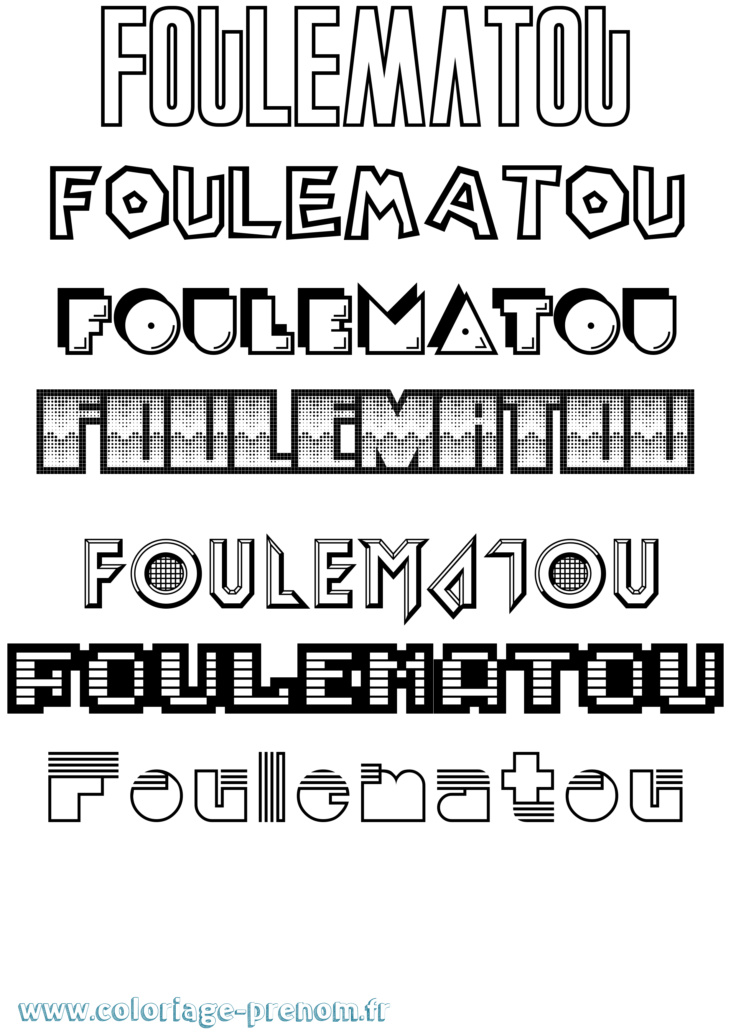 Coloriage Foulematou Jeux Vidéos Coloriage prénom Foulematou Jeux Vidéos