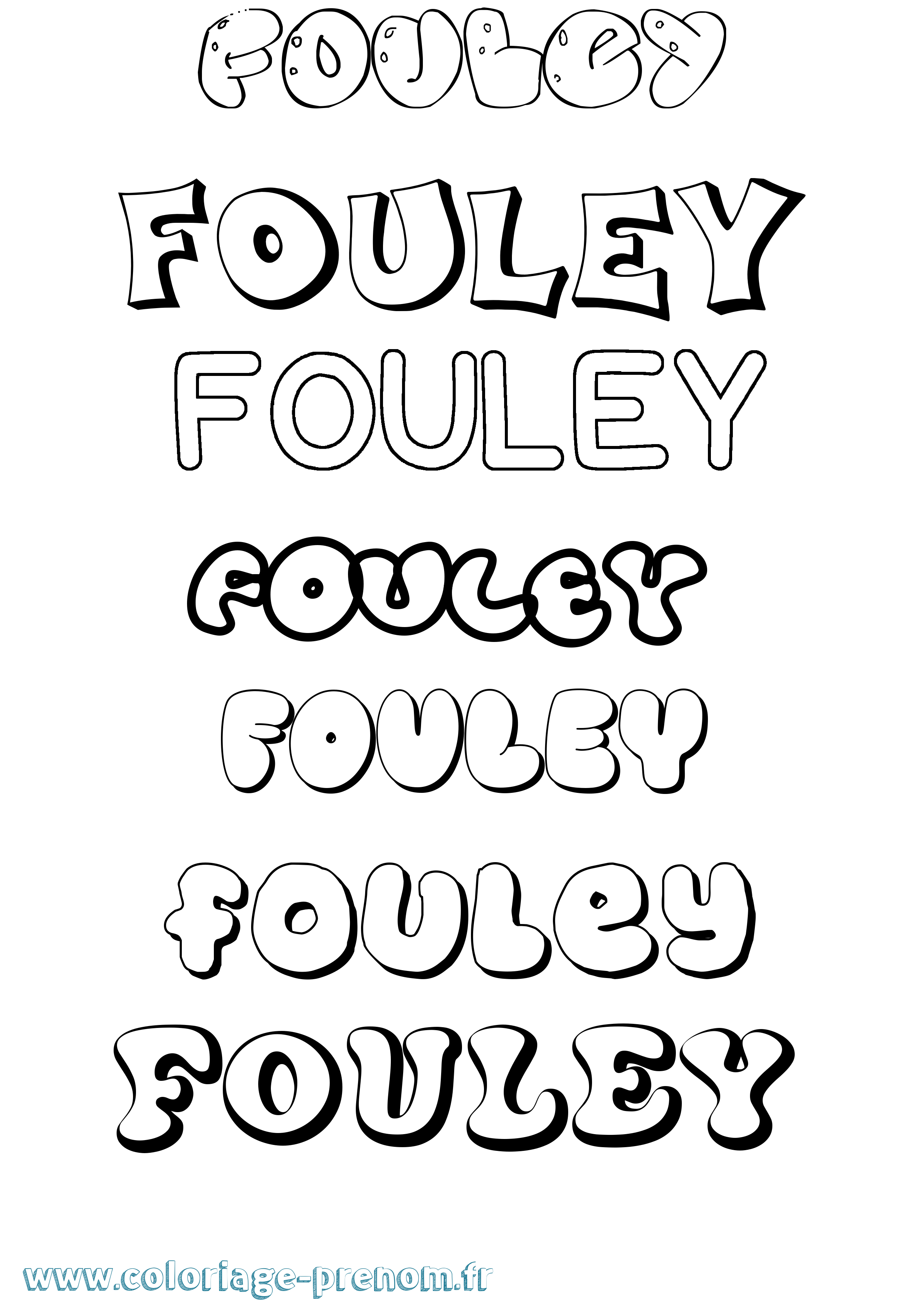 Coloriage Fouley Bubble Coloriage prénom Fouley Bubble