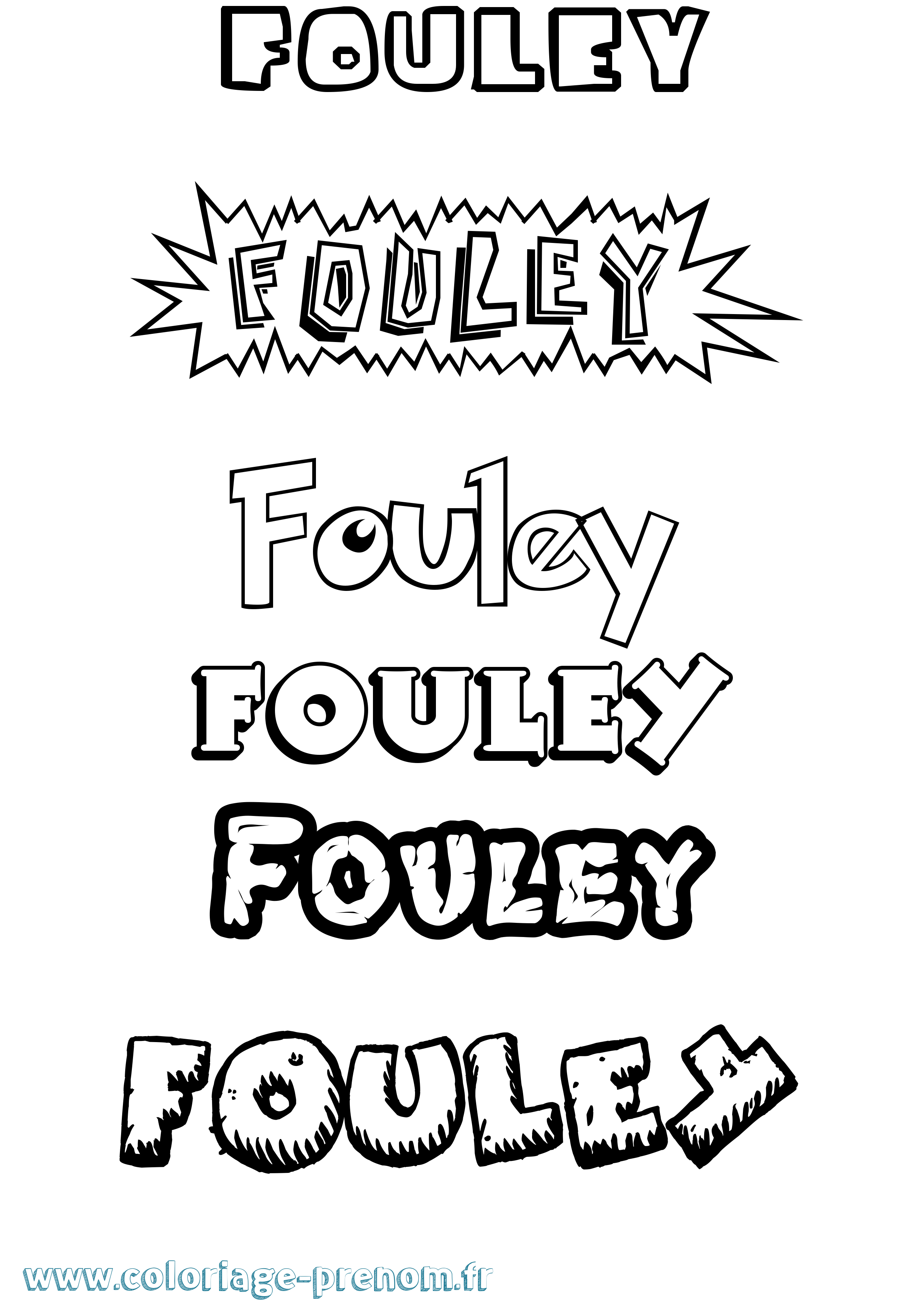Coloriage Fouley Dessin Animé Coloriage prénom Fouley Dessin Animé