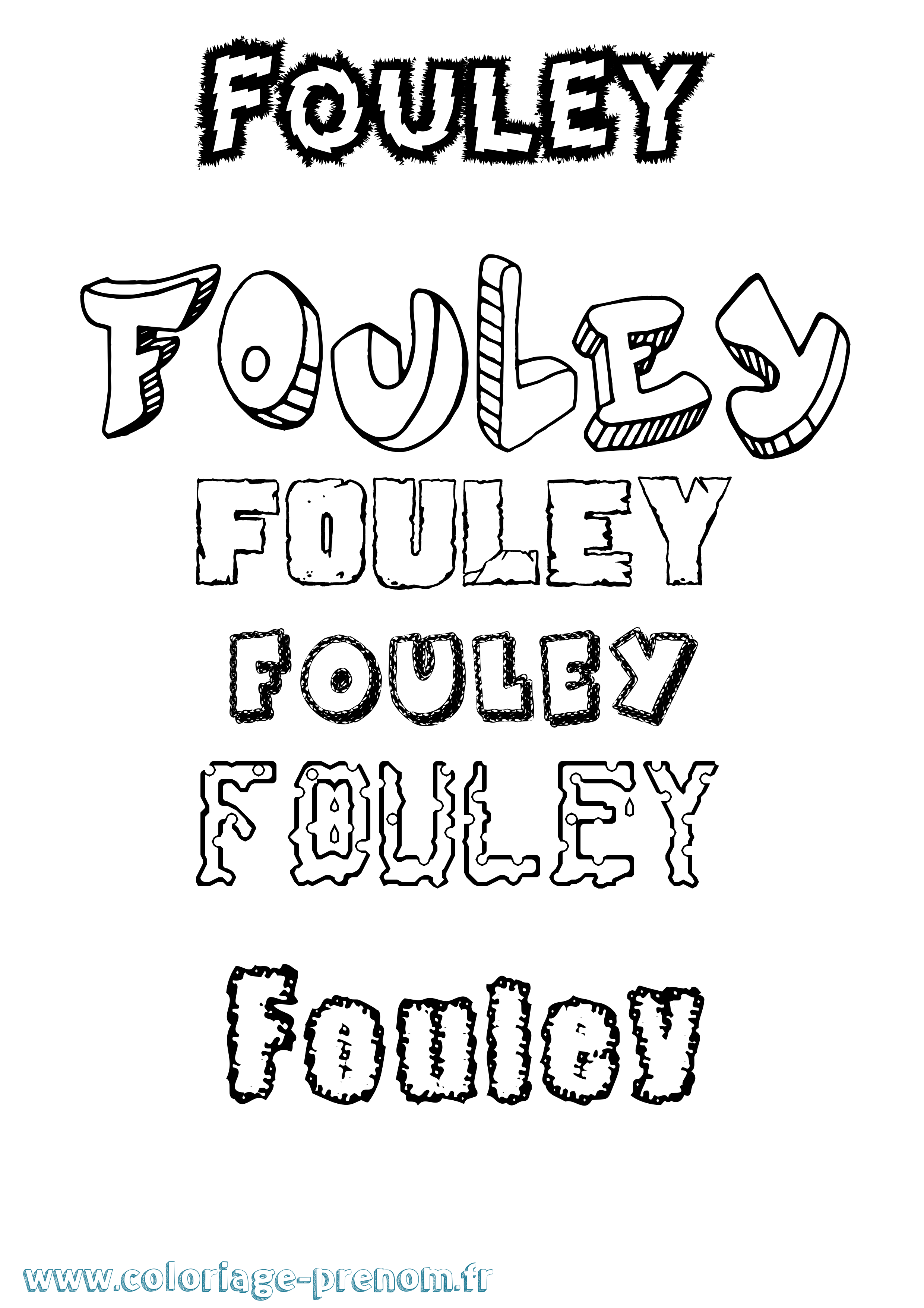 Coloriage Fouley Destructuré Coloriage prénom Fouley Destructuré