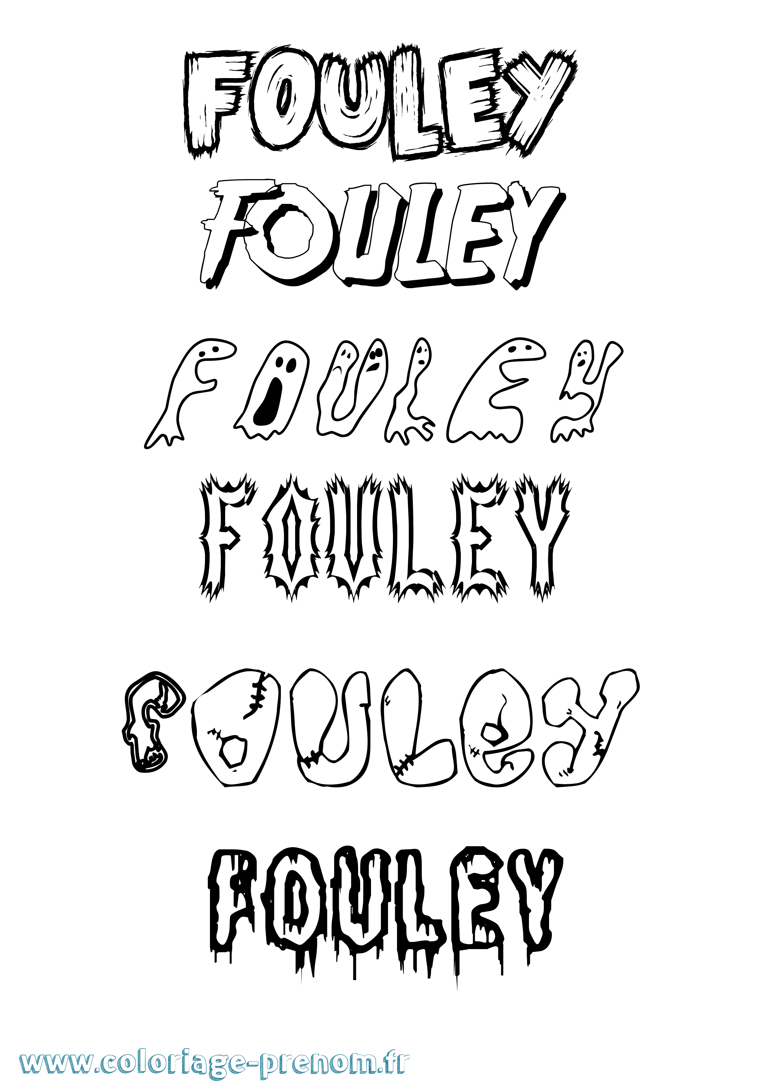 Coloriage Fouley Frisson Coloriage prénom Fouley Frisson