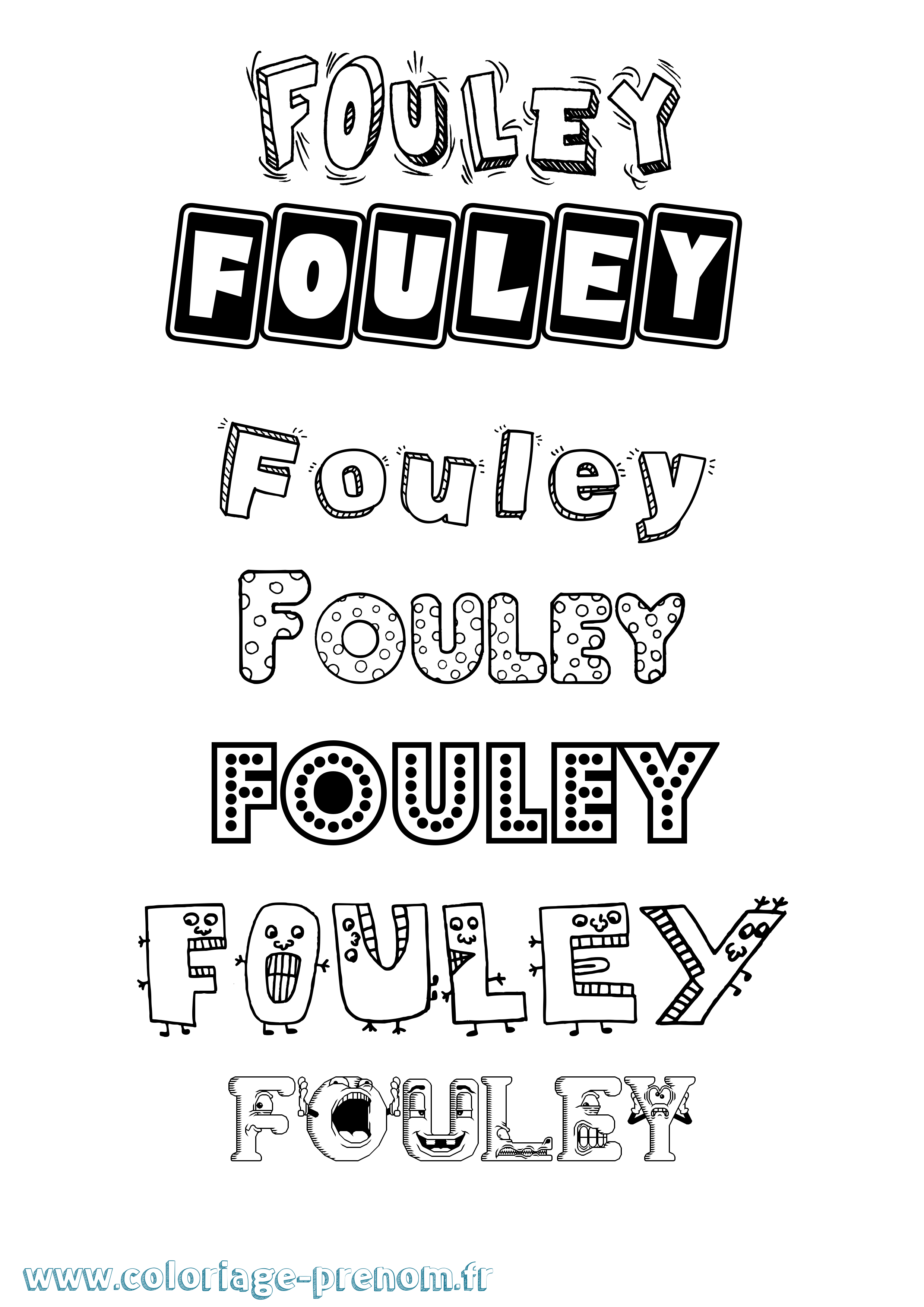 Coloriage Fouley Fun Coloriage prénom Fouley Fun