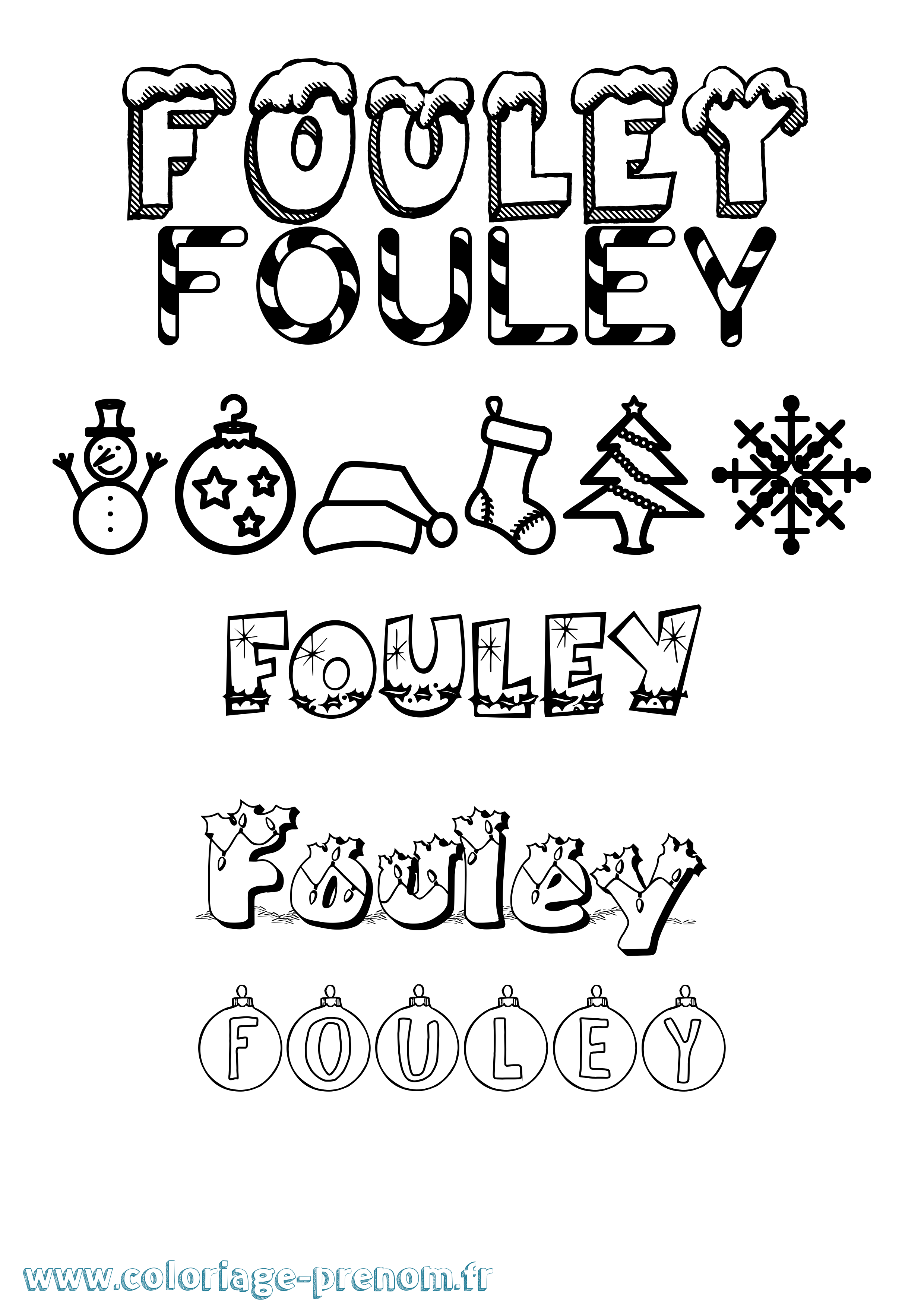 Coloriage Fouley Noël Coloriage prénom Fouley Noël
