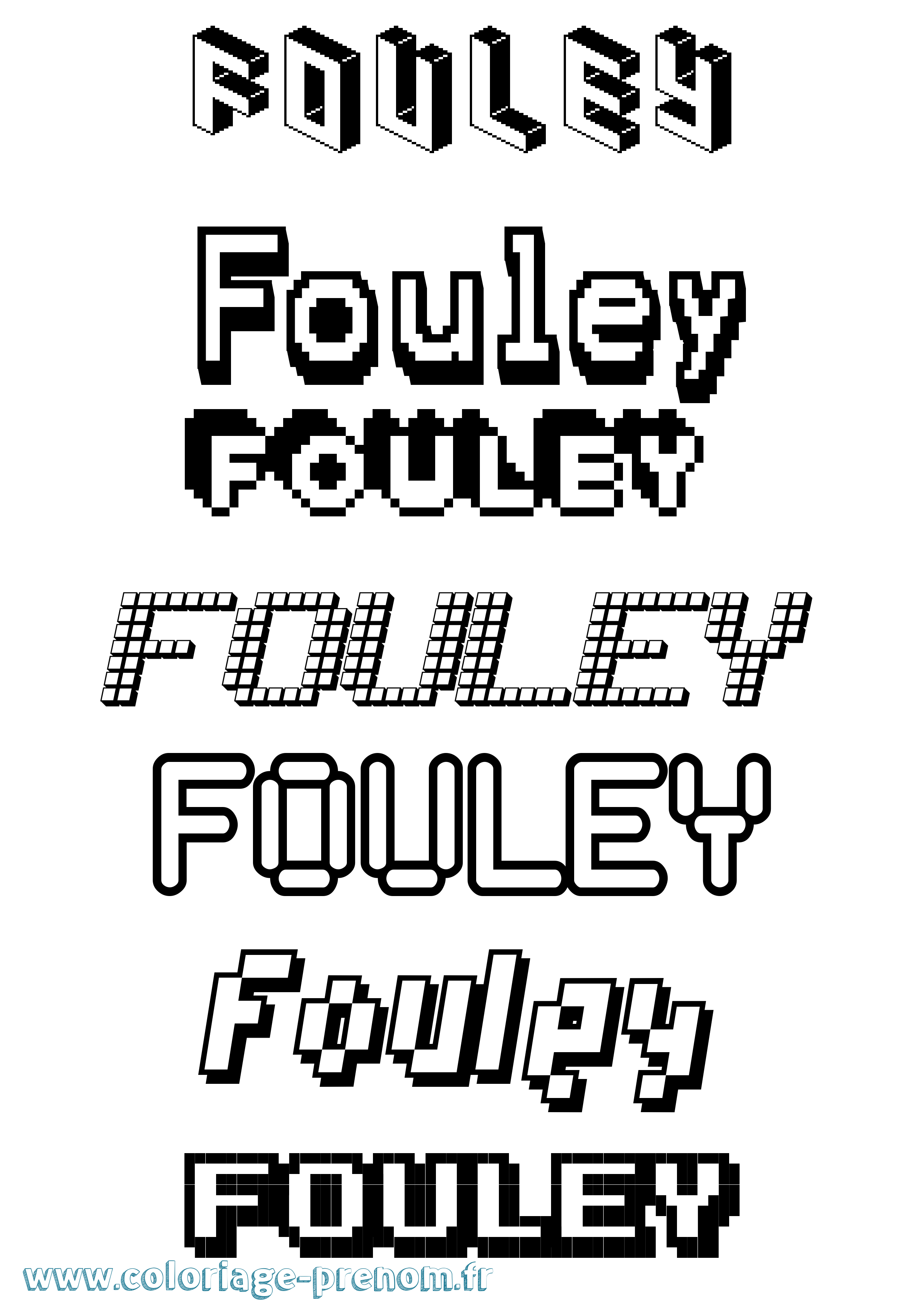 Coloriage Fouley Pixel Coloriage prénom Fouley Pixel
