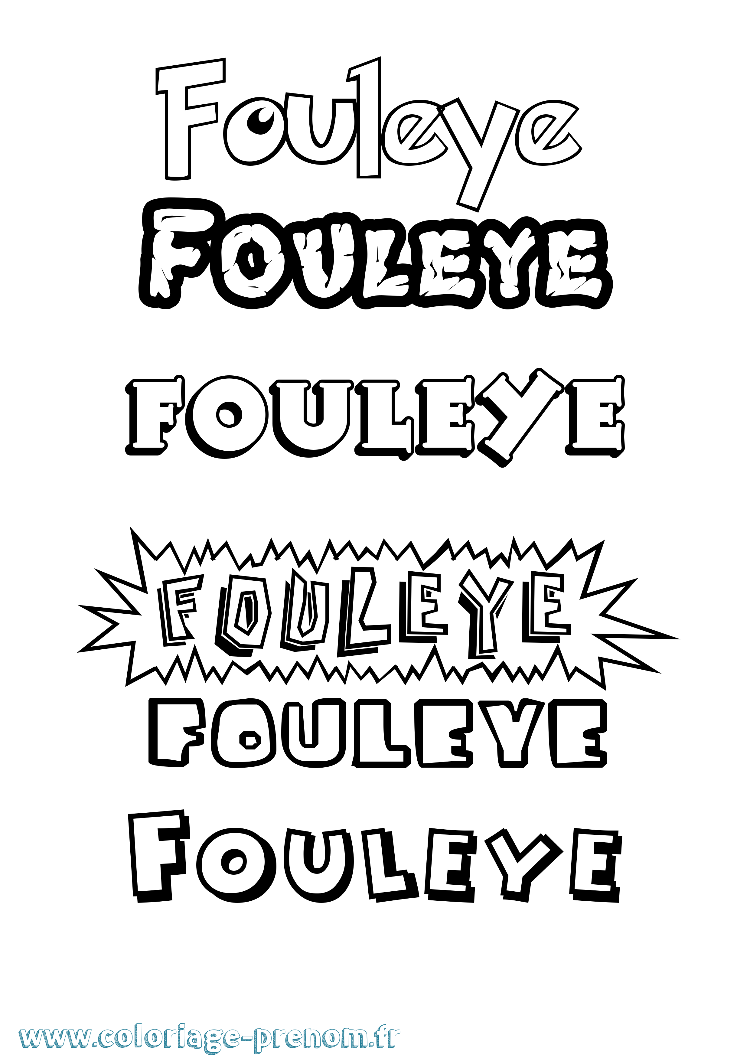 Coloriage Fouleye Dessin Animé Coloriage prénom Fouleye Dessin Animé
