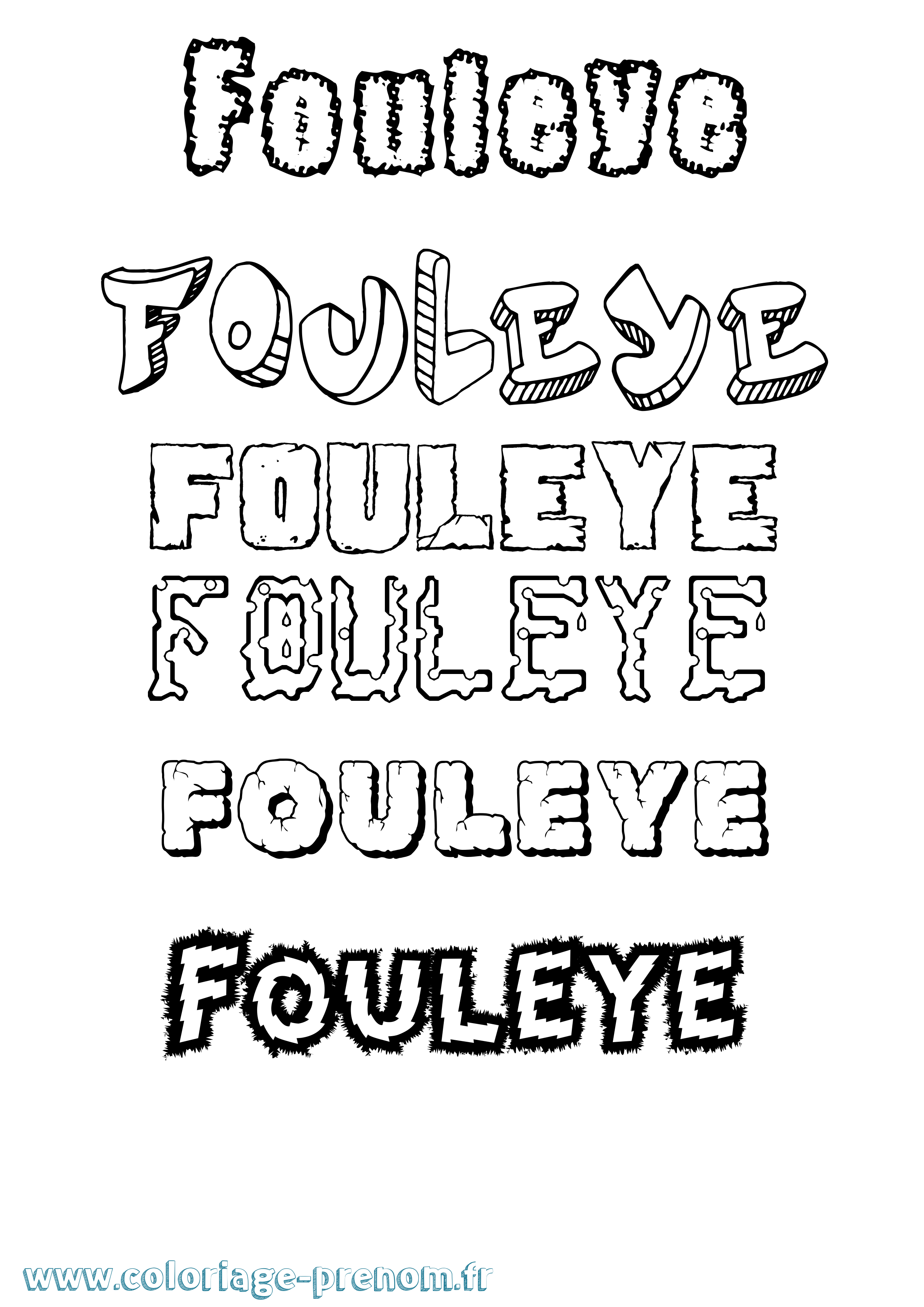 Coloriage Fouleye Destructuré Coloriage prénom Fouleye Destructuré