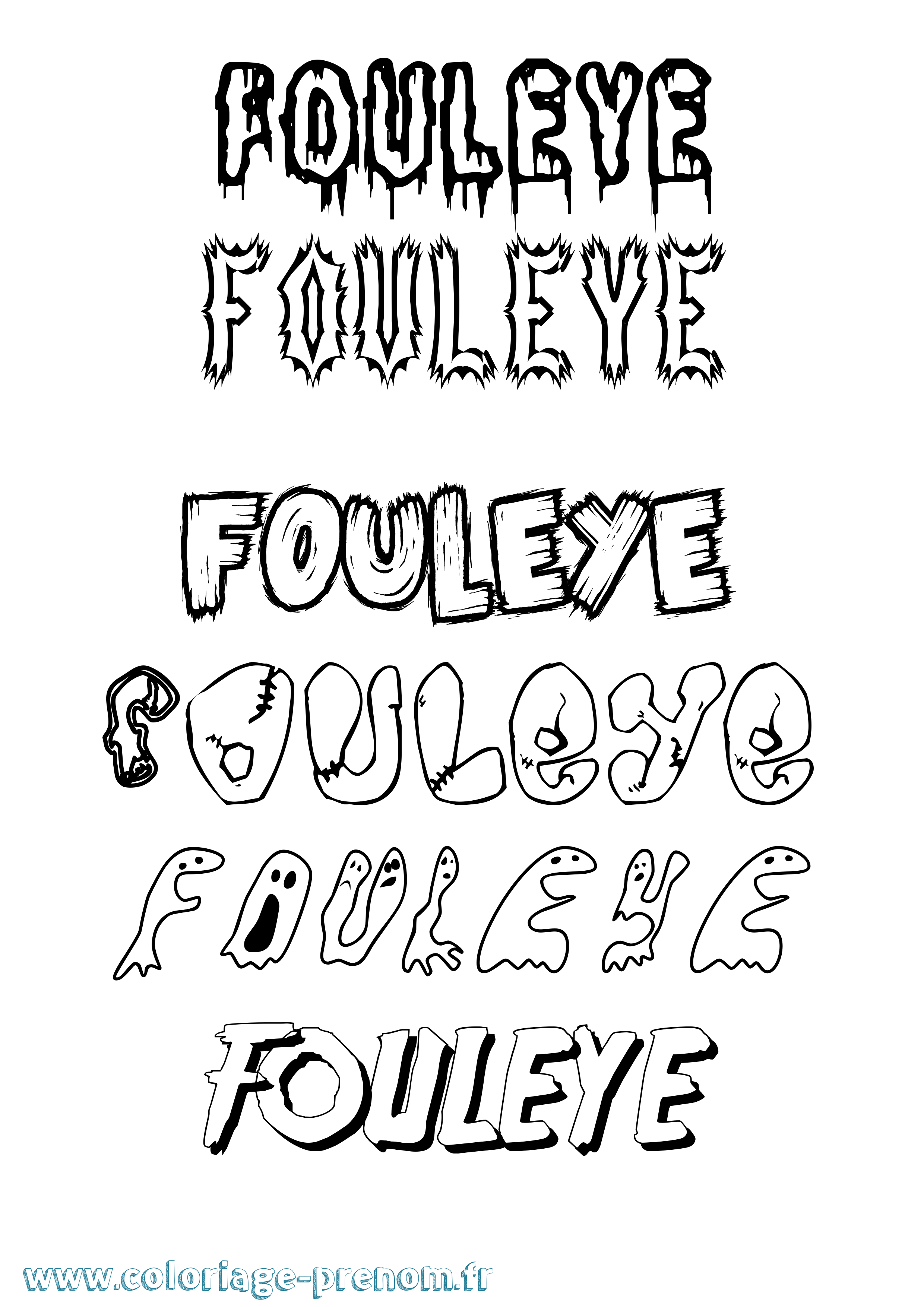Coloriage Fouleye Frisson Coloriage prénom Fouleye Frisson