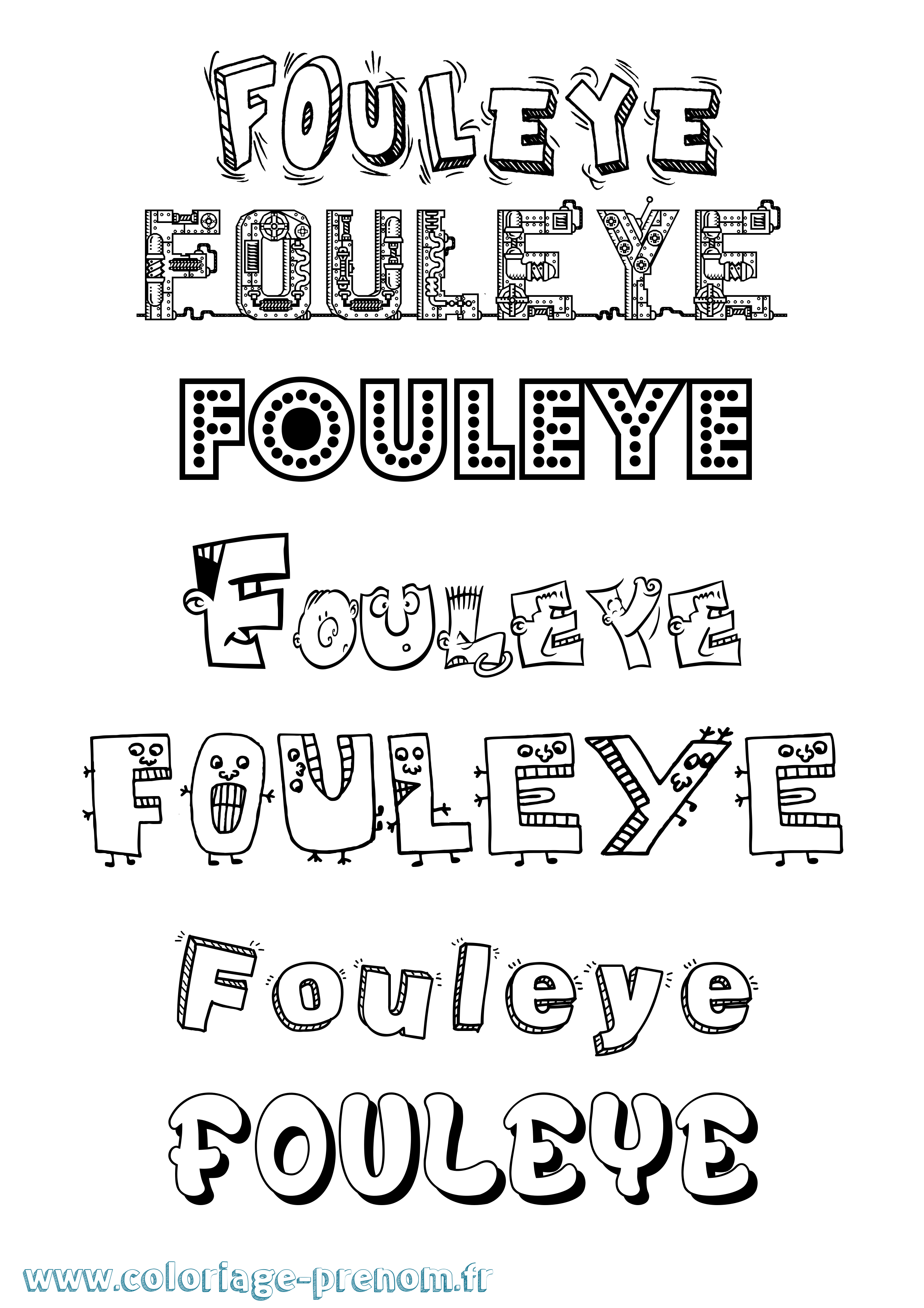 Coloriage Fouleye Fun Coloriage prénom Fouleye Fun