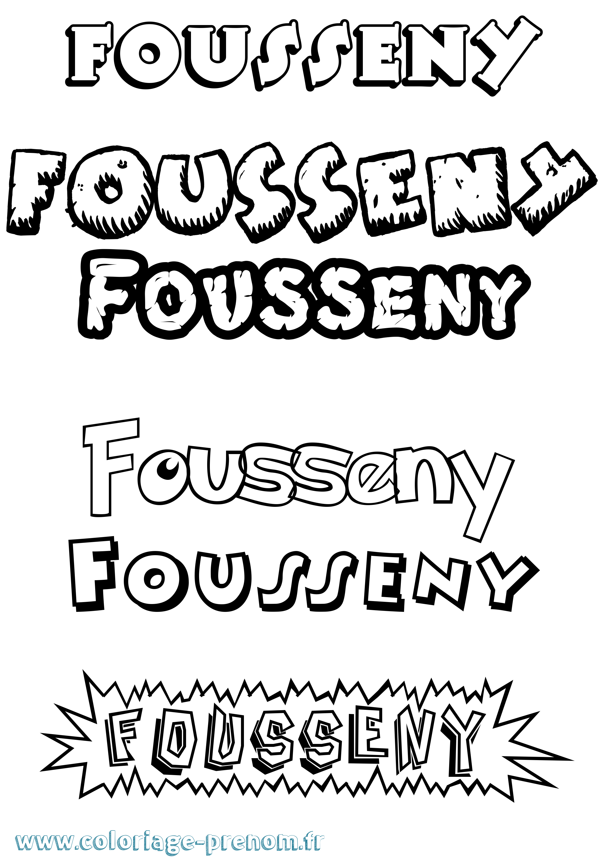 Coloriage Fousseny Dessin Animé Coloriage prénom Fousseny Dessin Animé