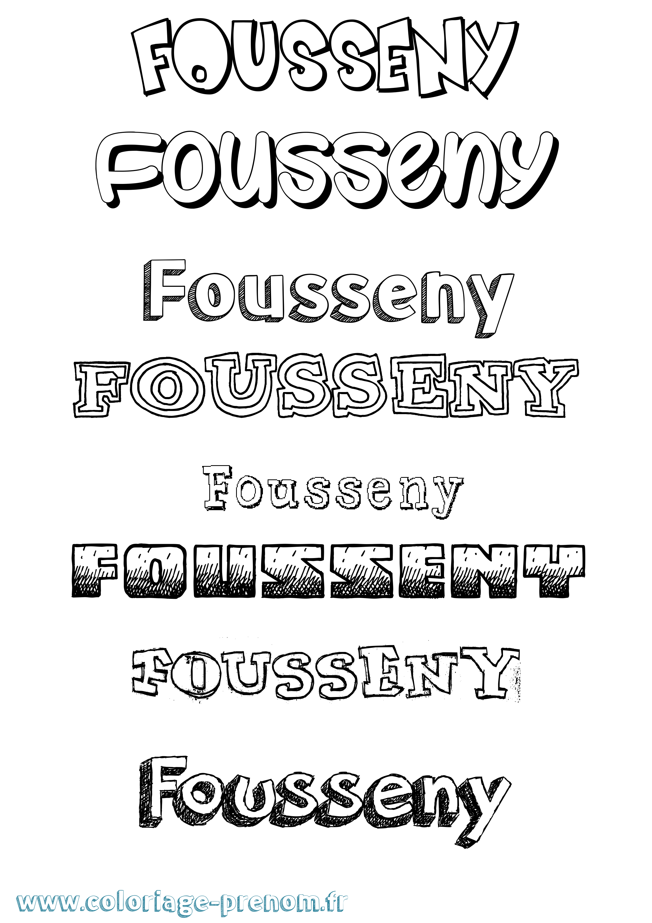 Coloriage Fousseny Dessiné Coloriage prénom Fousseny Dessiné
