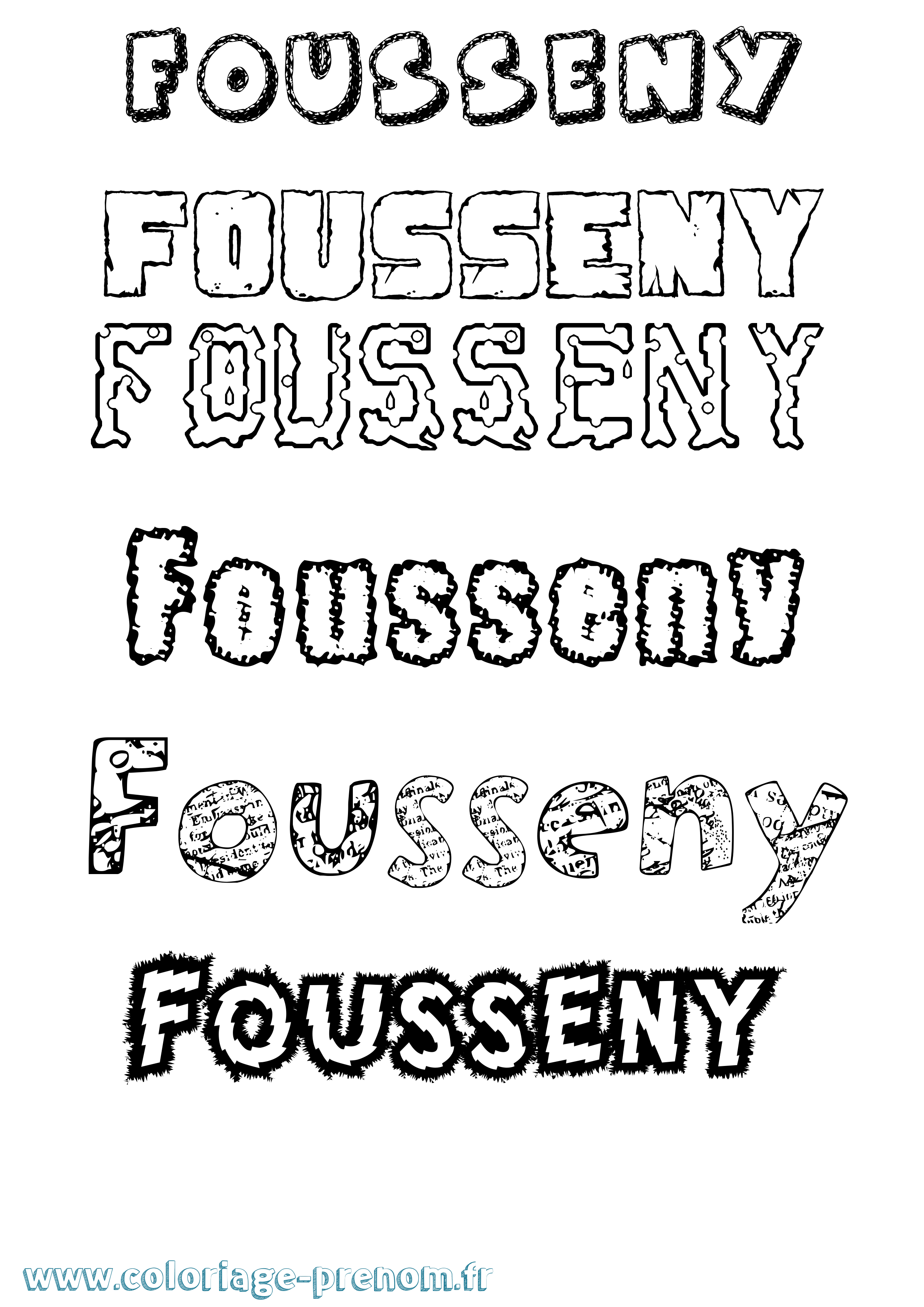 Coloriage Fousseny Destructuré Coloriage prénom Fousseny Destructuré