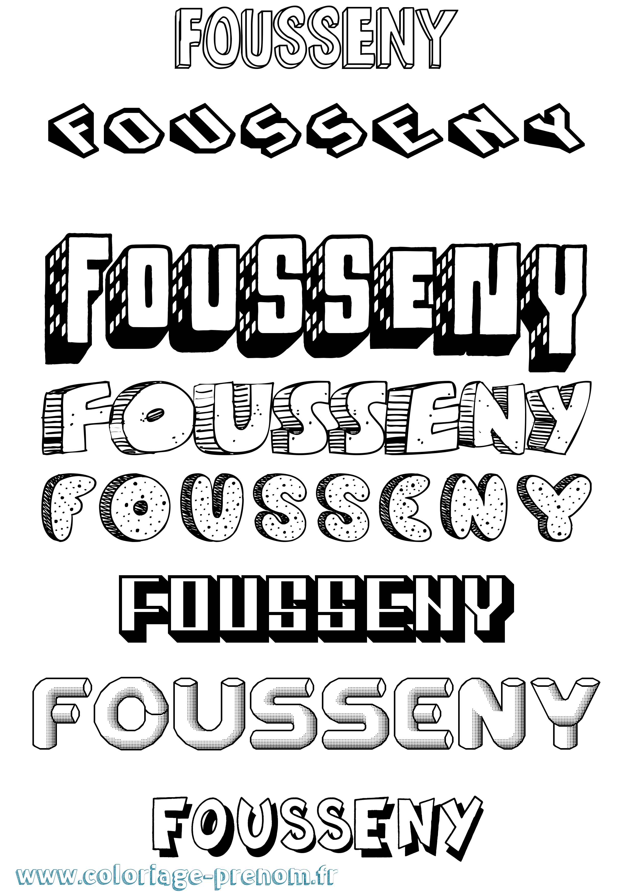Coloriage Fousseny Effet 3D Coloriage prénom Fousseny Effet 3D