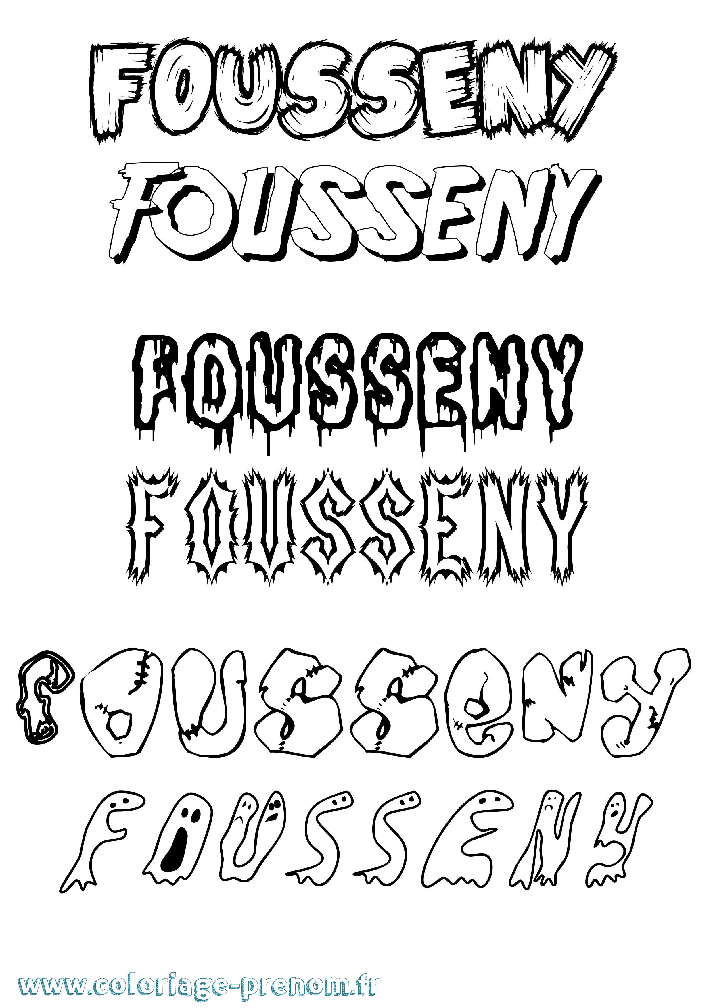 Coloriage Fousseny Frisson Coloriage prénom Fousseny Frisson
