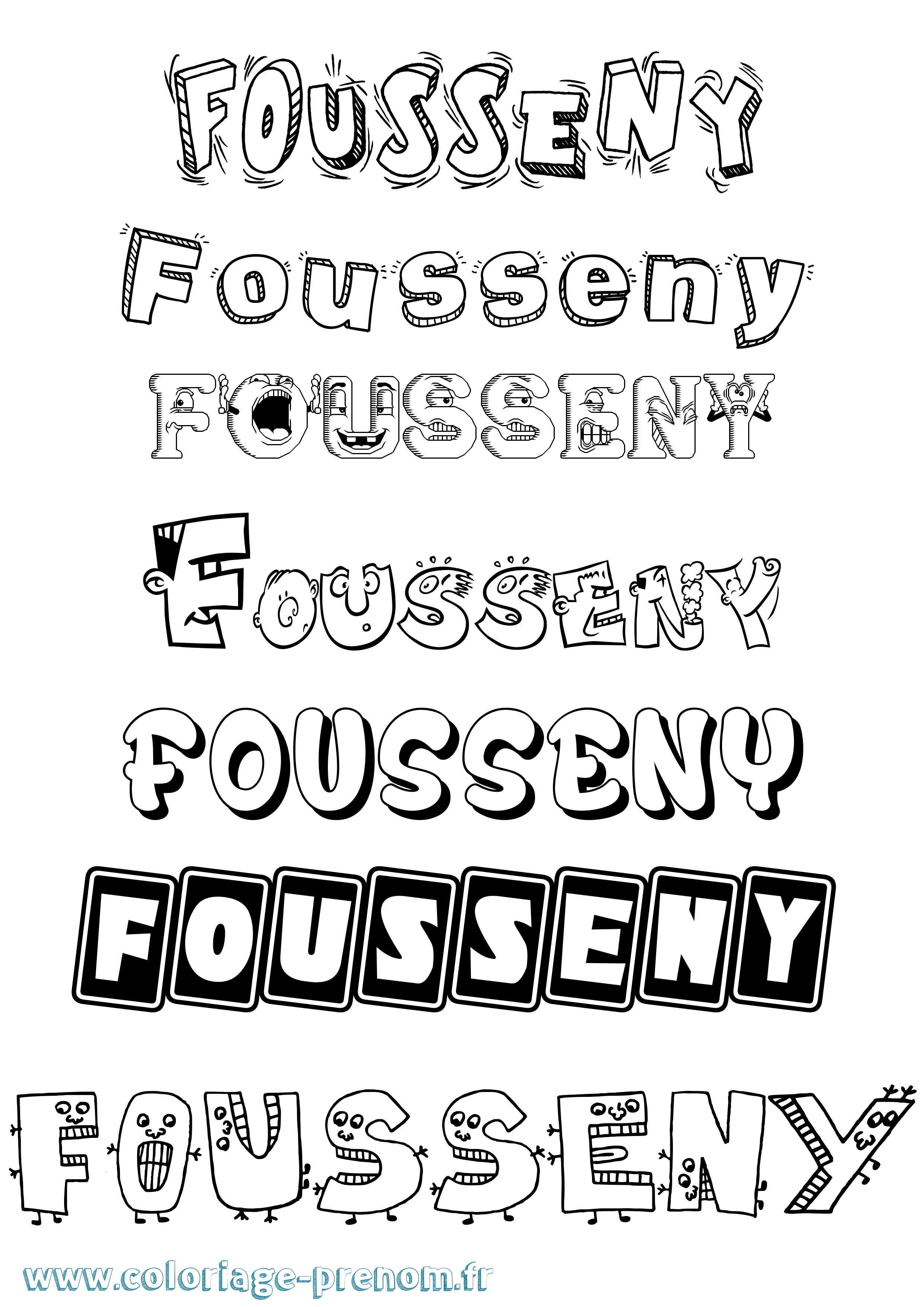 Coloriage Fousseny Fun Coloriage prénom Fousseny Fun