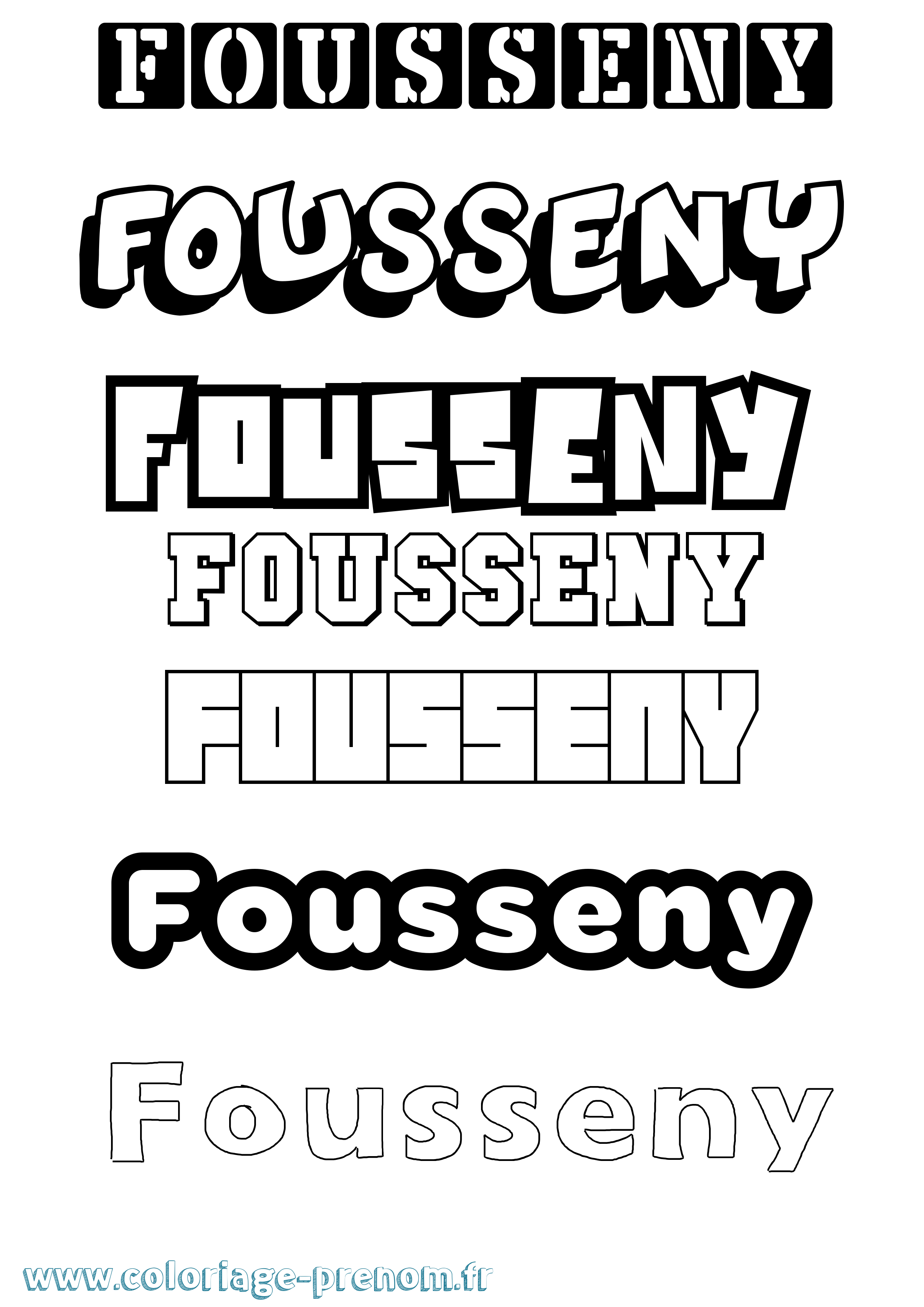 Coloriage Fousseny Simple Coloriage prénom Fousseny Simple