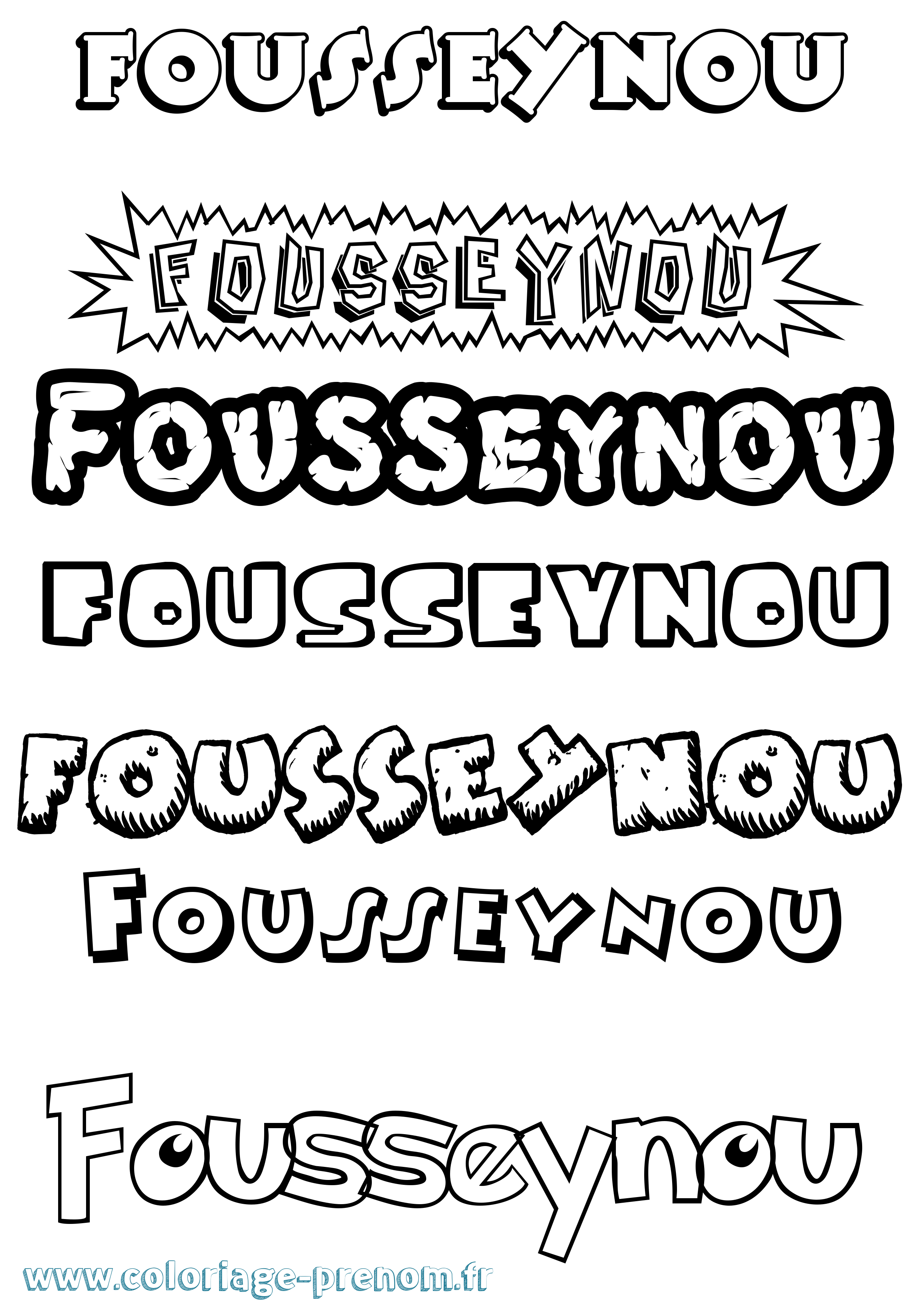 Coloriage Fousseynou Dessin Animé Coloriage prénom Fousseynou Dessin Animé