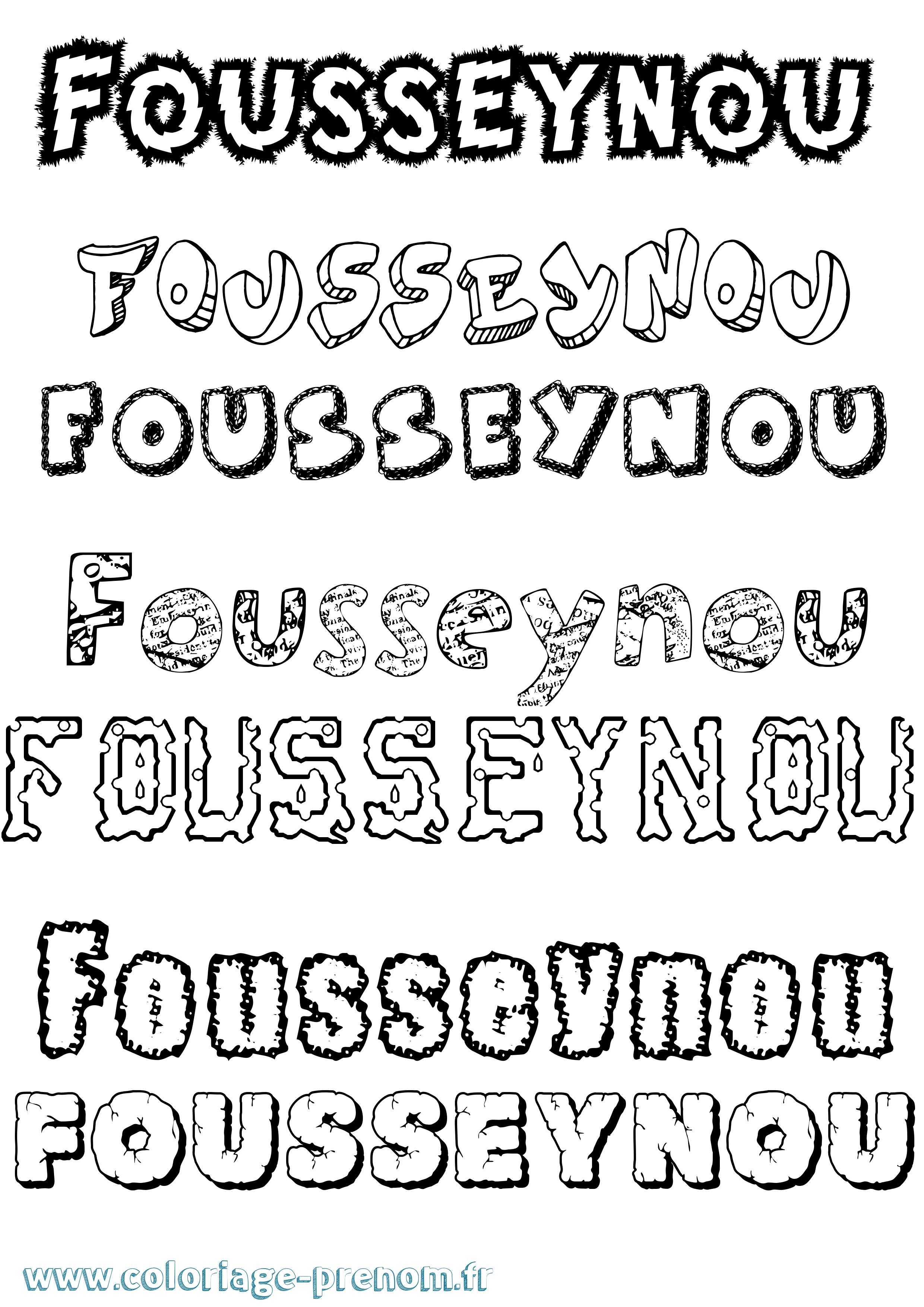 Coloriage Fousseynou Destructuré Coloriage prénom Fousseynou Destructuré