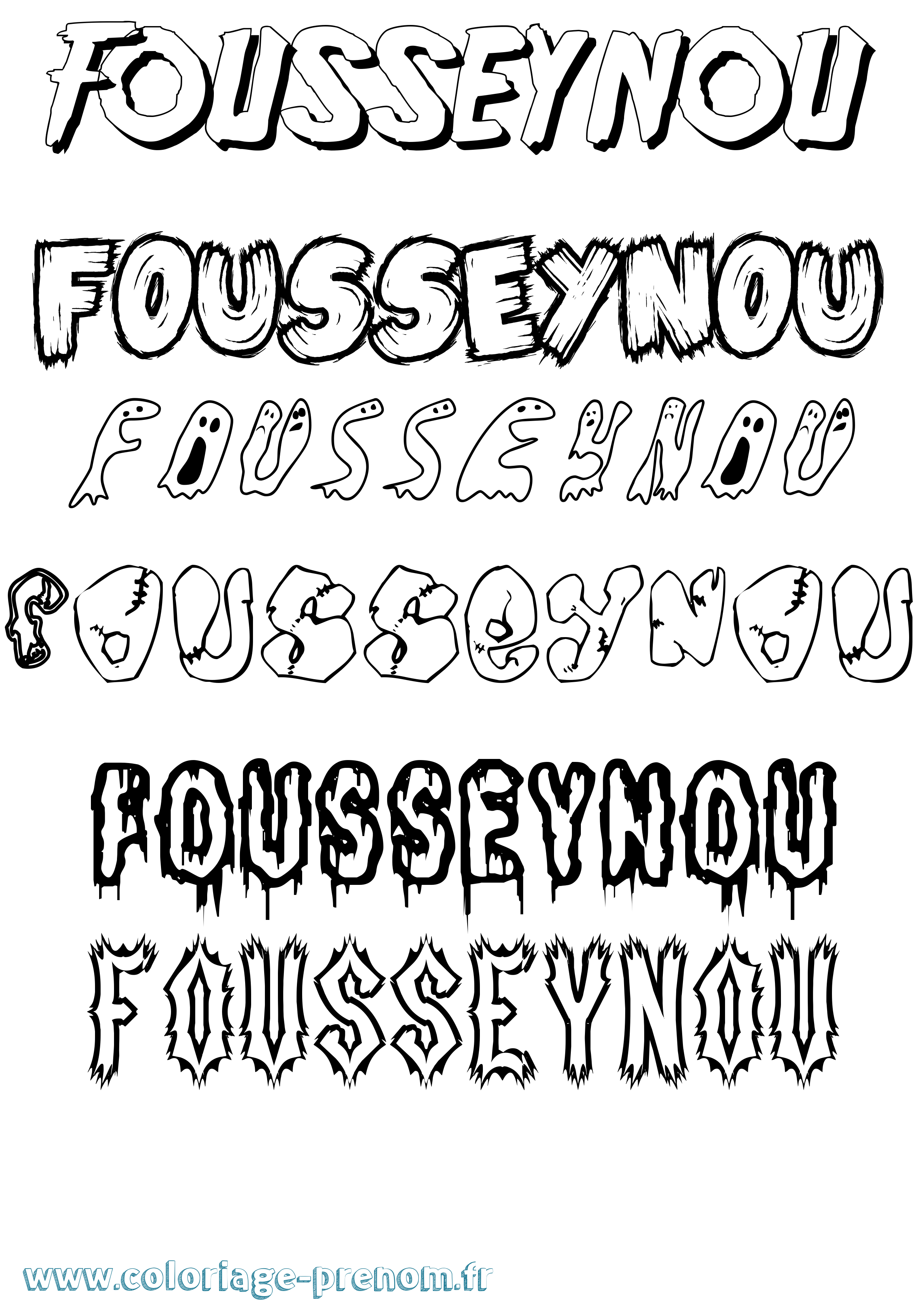 Coloriage Fousseynou Frisson Coloriage prénom Fousseynou Frisson