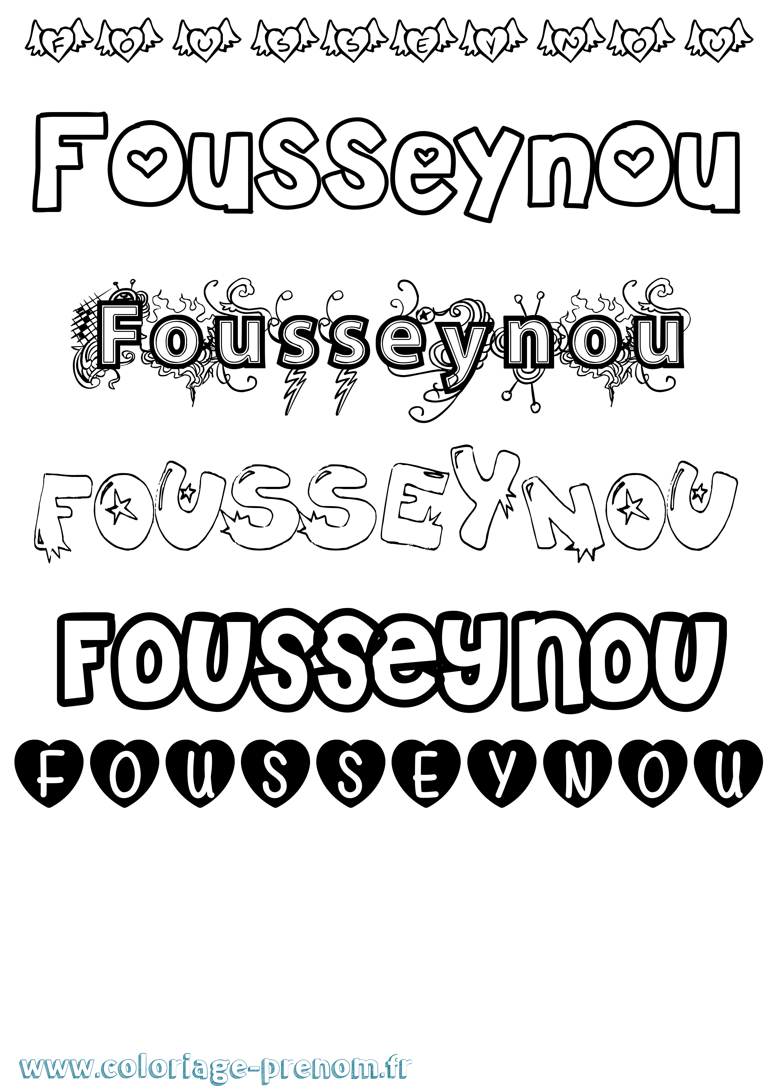 Coloriage Fousseynou Girly Coloriage prénom Fousseynou Girly