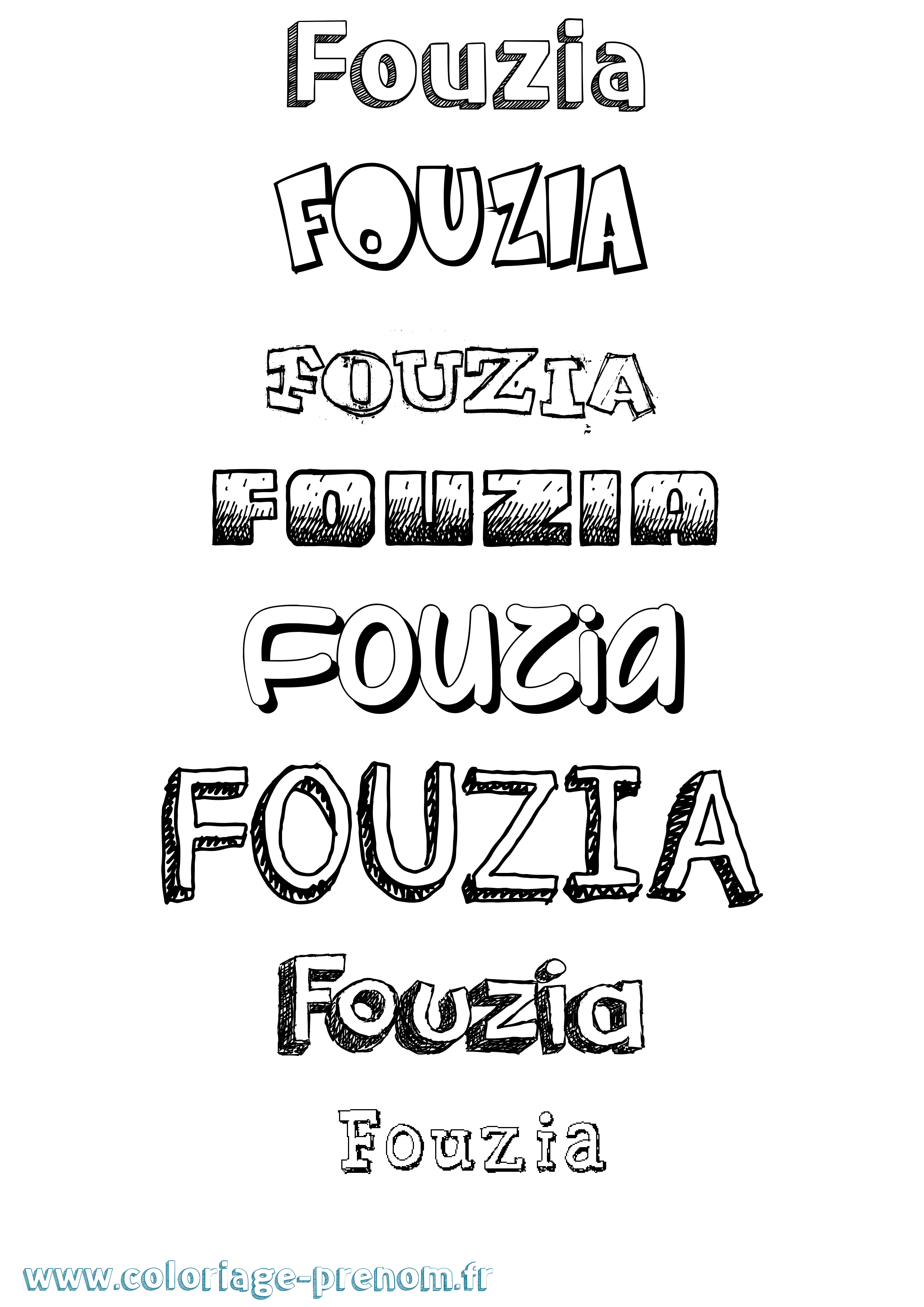 Coloriage Fouzia Dessiné Coloriage prénom Fouzia Dessiné