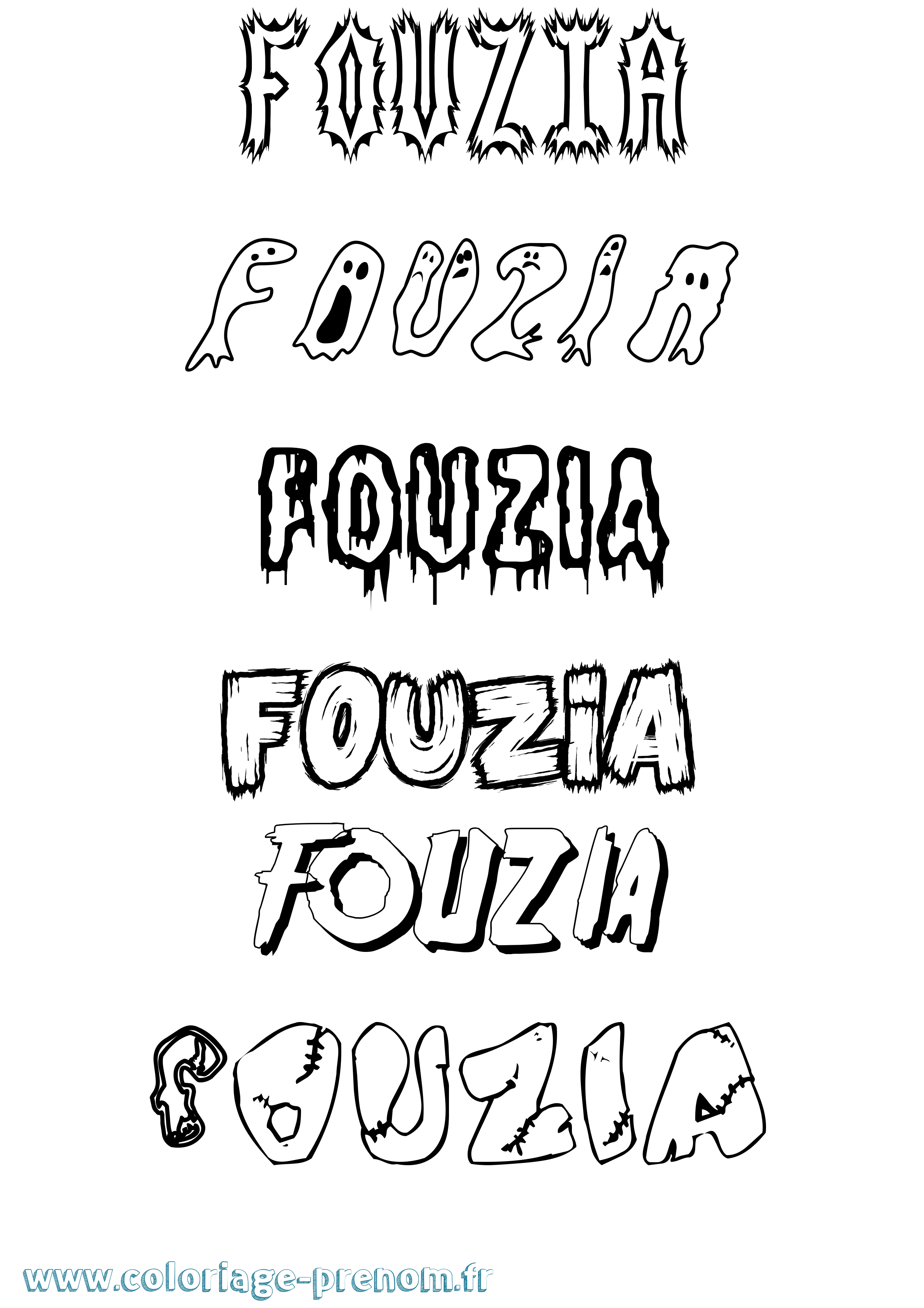 Coloriage Fouzia Frisson Coloriage prénom Fouzia Frisson