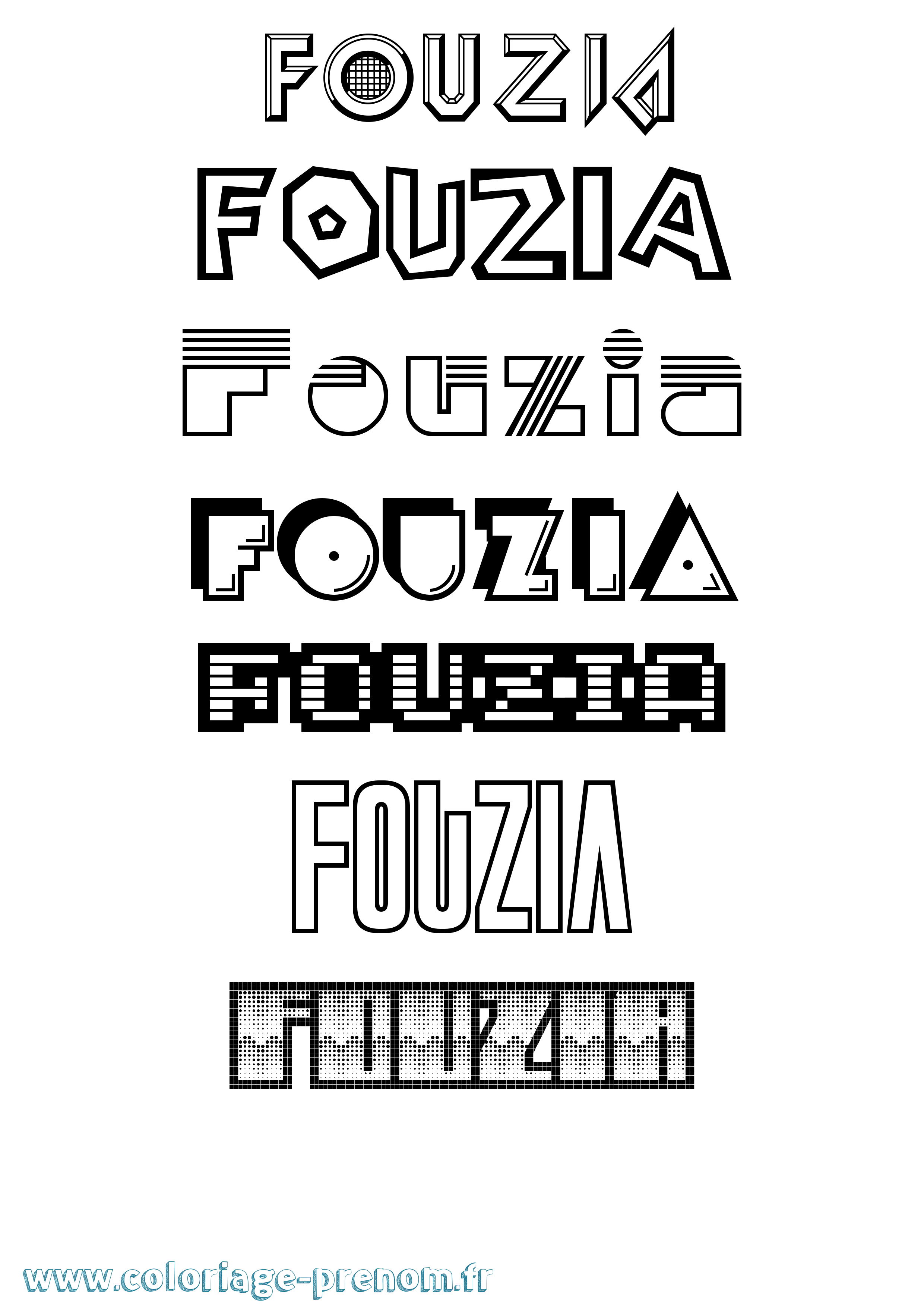 Coloriage Fouzia Jeux Vidéos Coloriage prénom Fouzia Jeux Vidéos