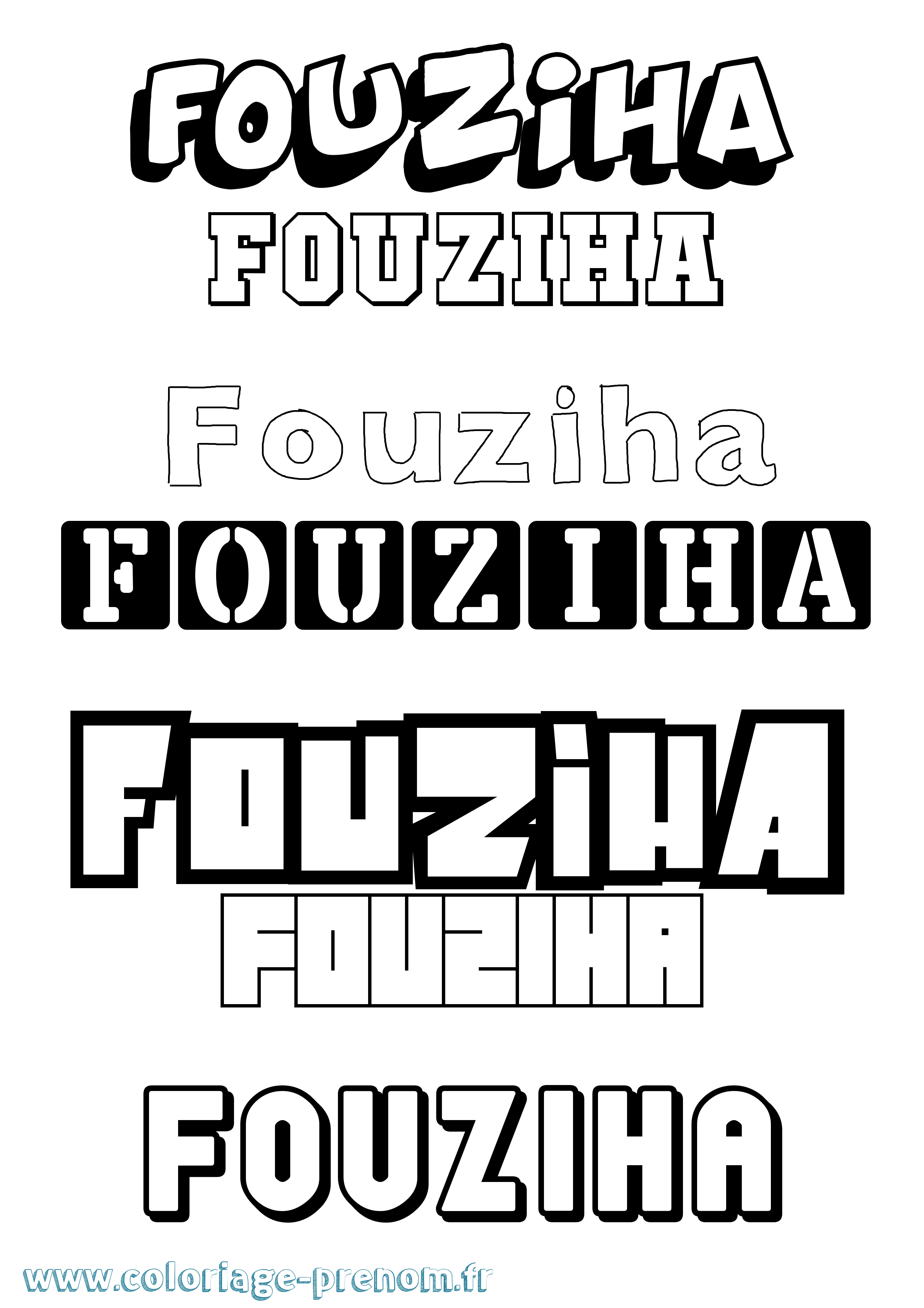 Coloriage Fouziha Simple Coloriage prénom Fouziha Simple