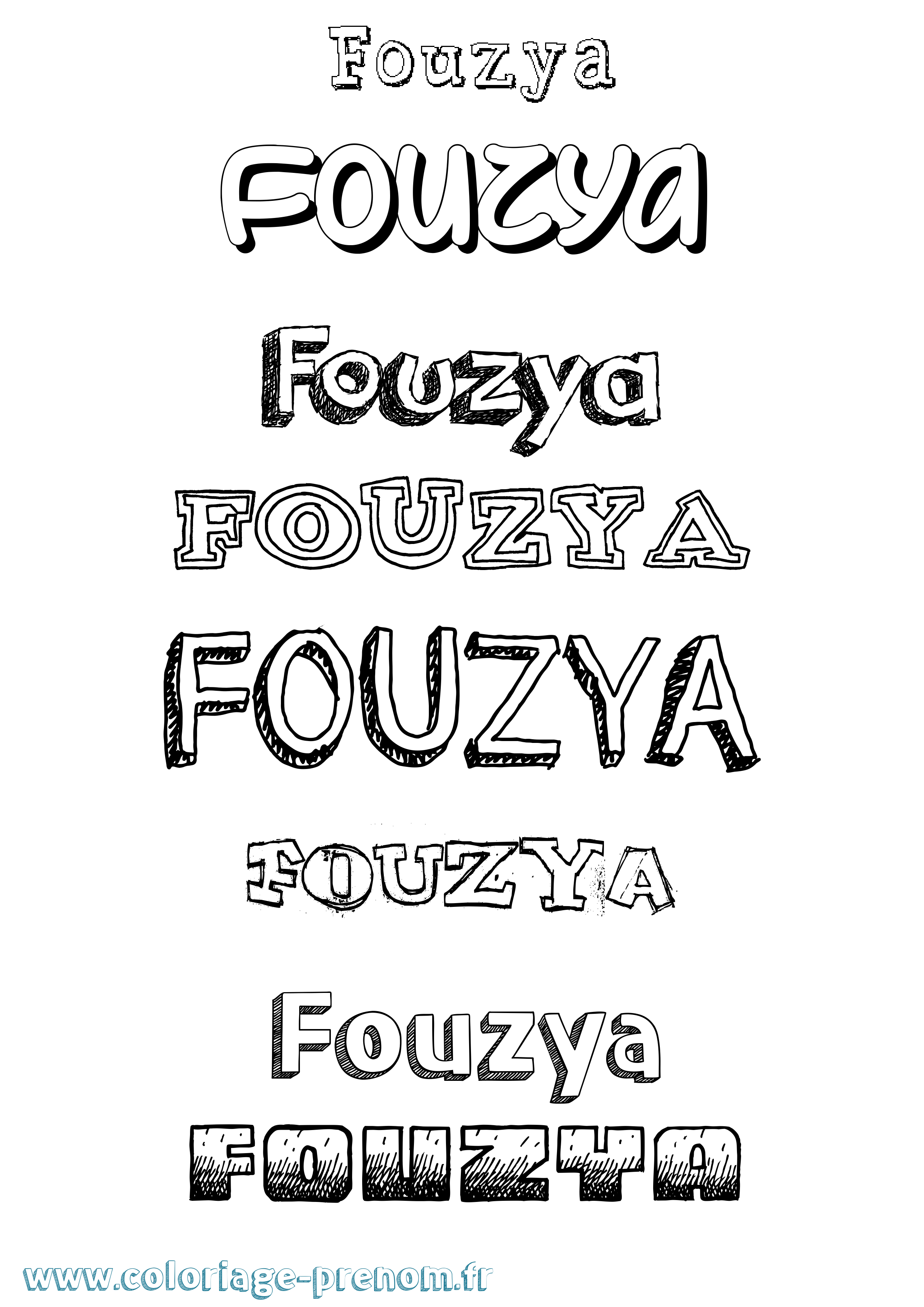 Coloriage Fouzya Dessiné Coloriage prénom Fouzya Dessiné