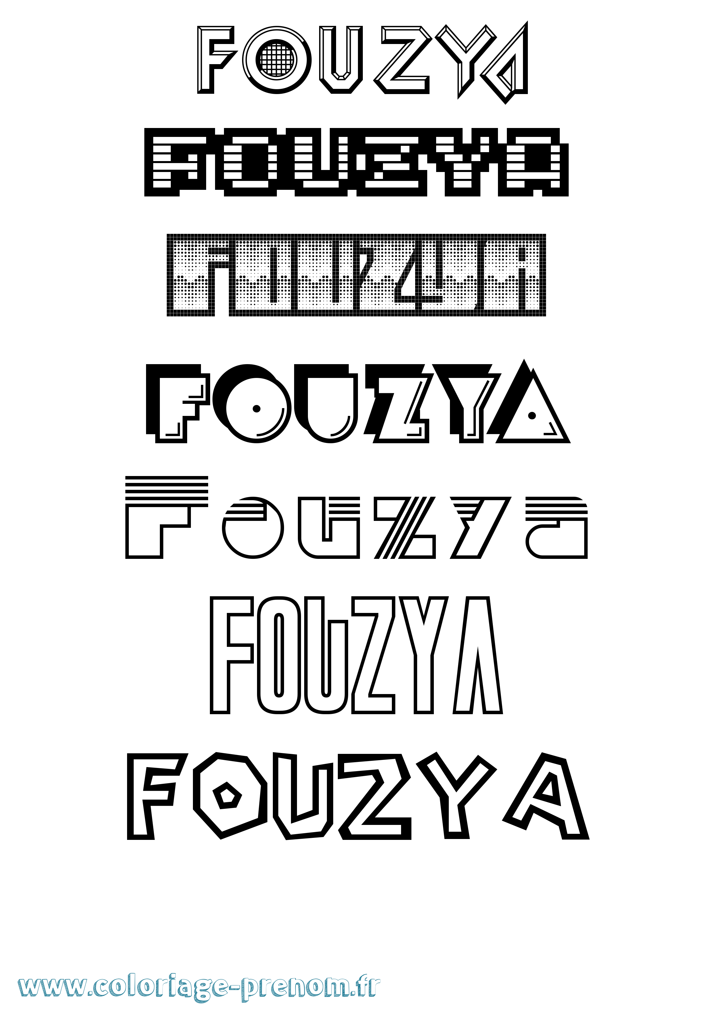 Coloriage Fouzya Jeux Vidéos Coloriage prénom Fouzya Jeux Vidéos