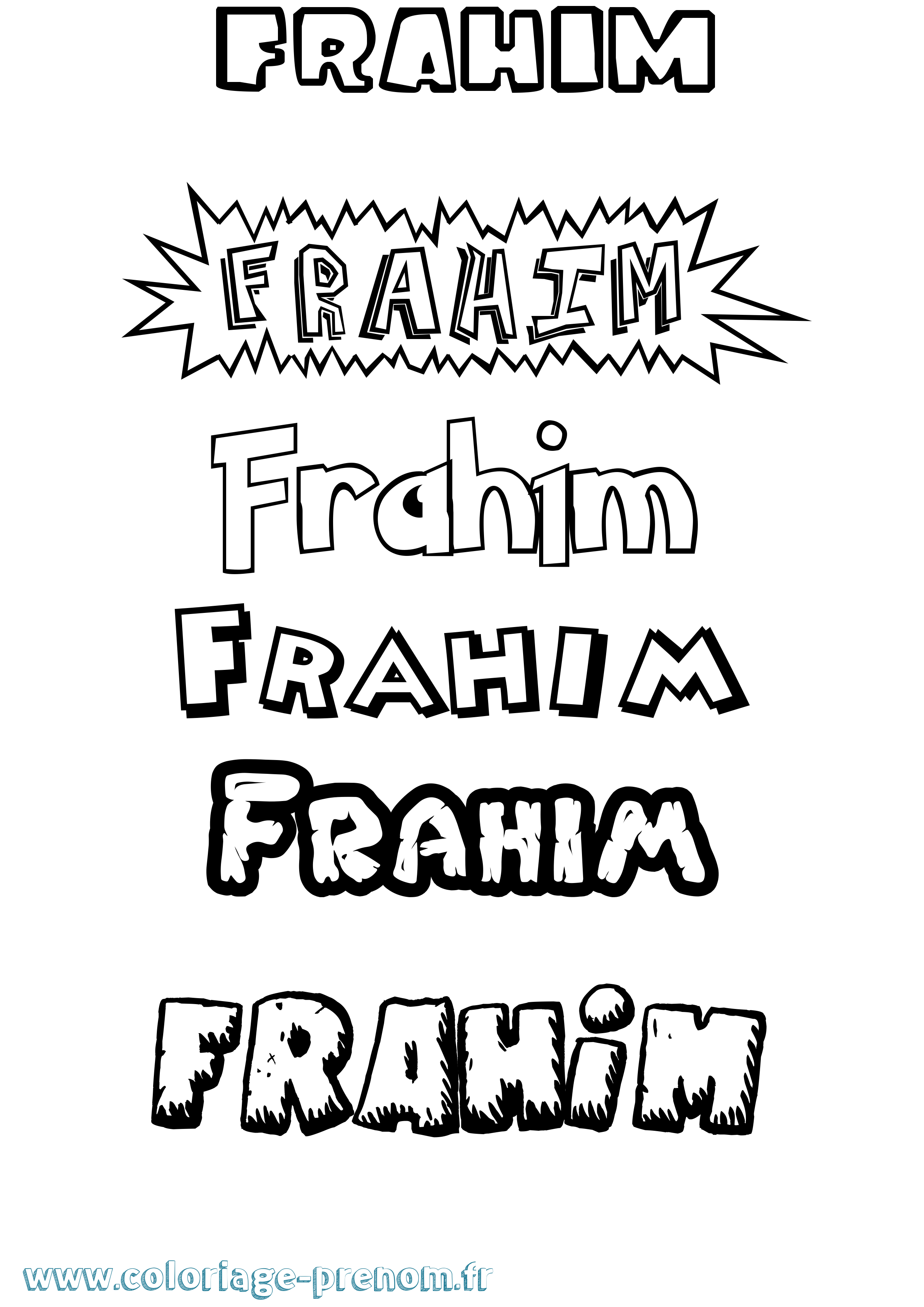 Coloriage Frahim Dessin Animé Coloriage prénom Frahim Dessin Animé