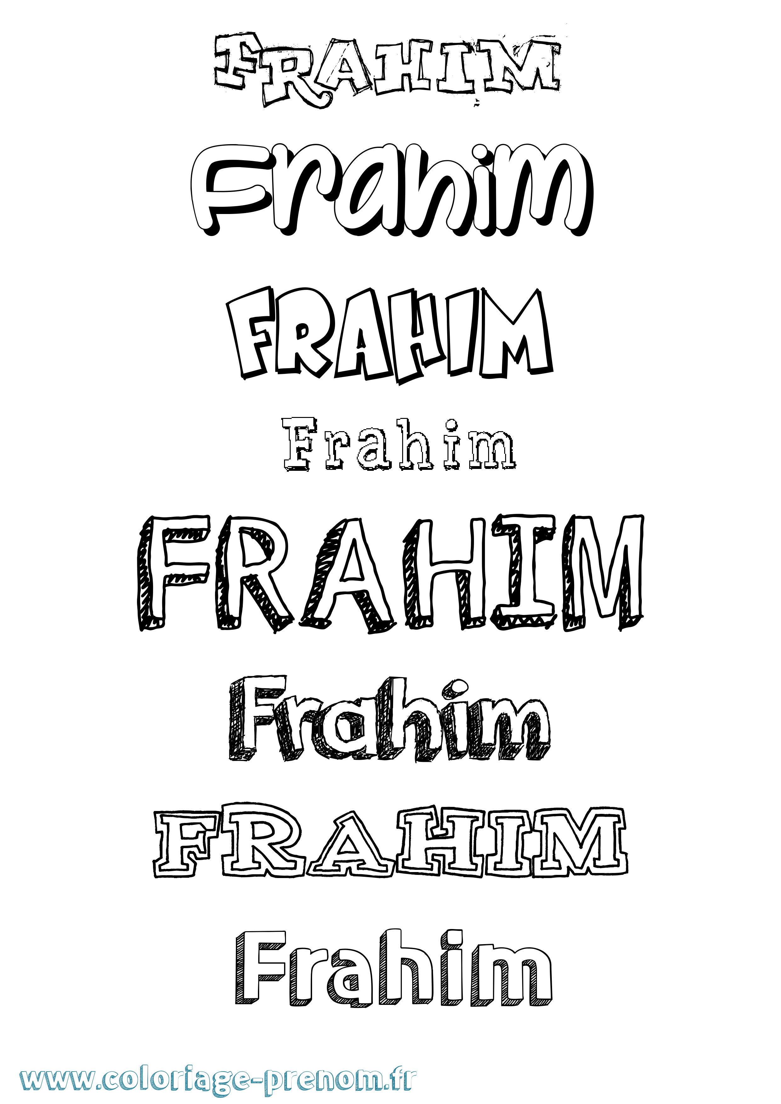 Coloriage Frahim Dessiné Coloriage prénom Frahim Dessiné