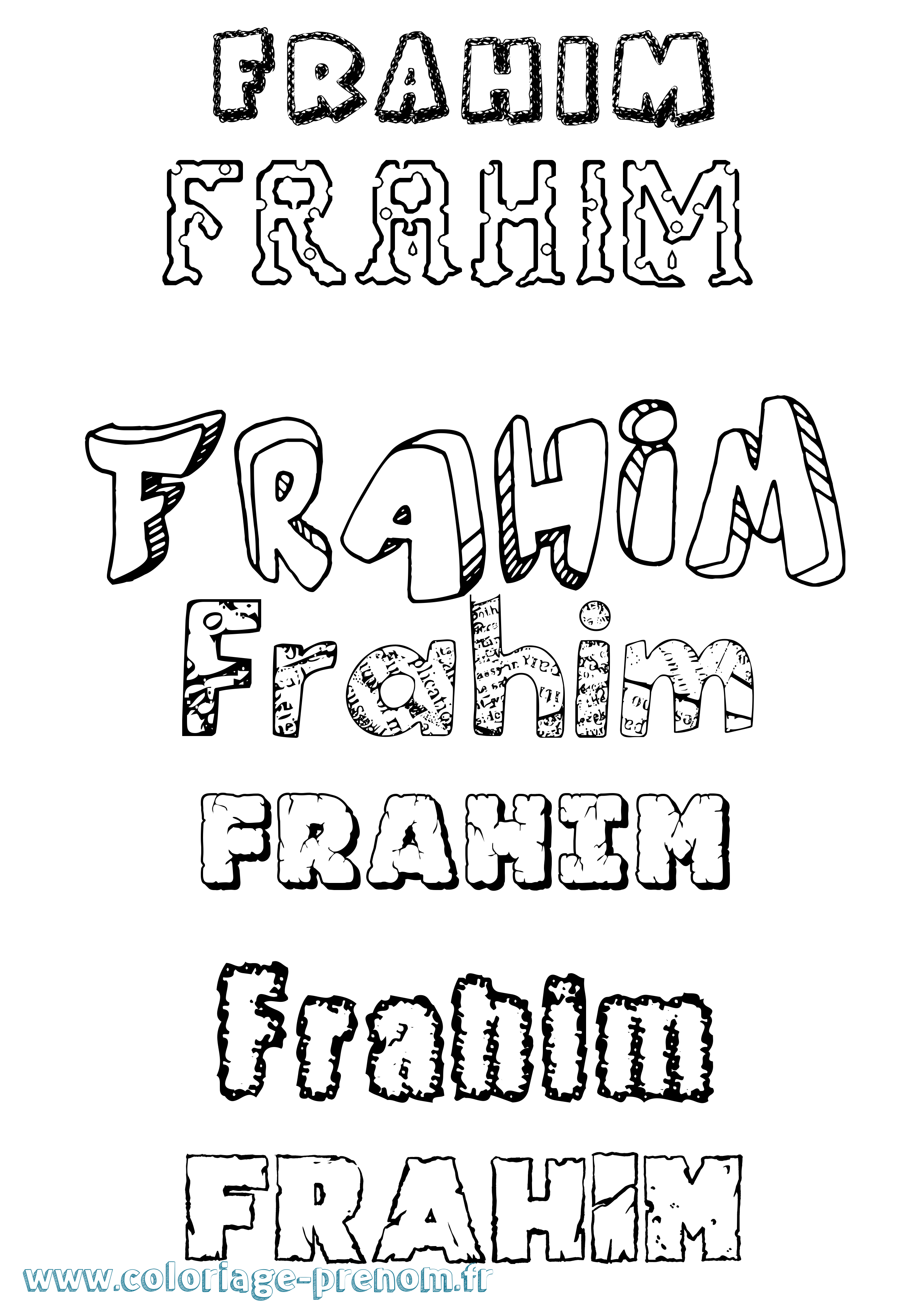 Coloriage Frahim Destructuré Coloriage prénom Frahim Destructuré