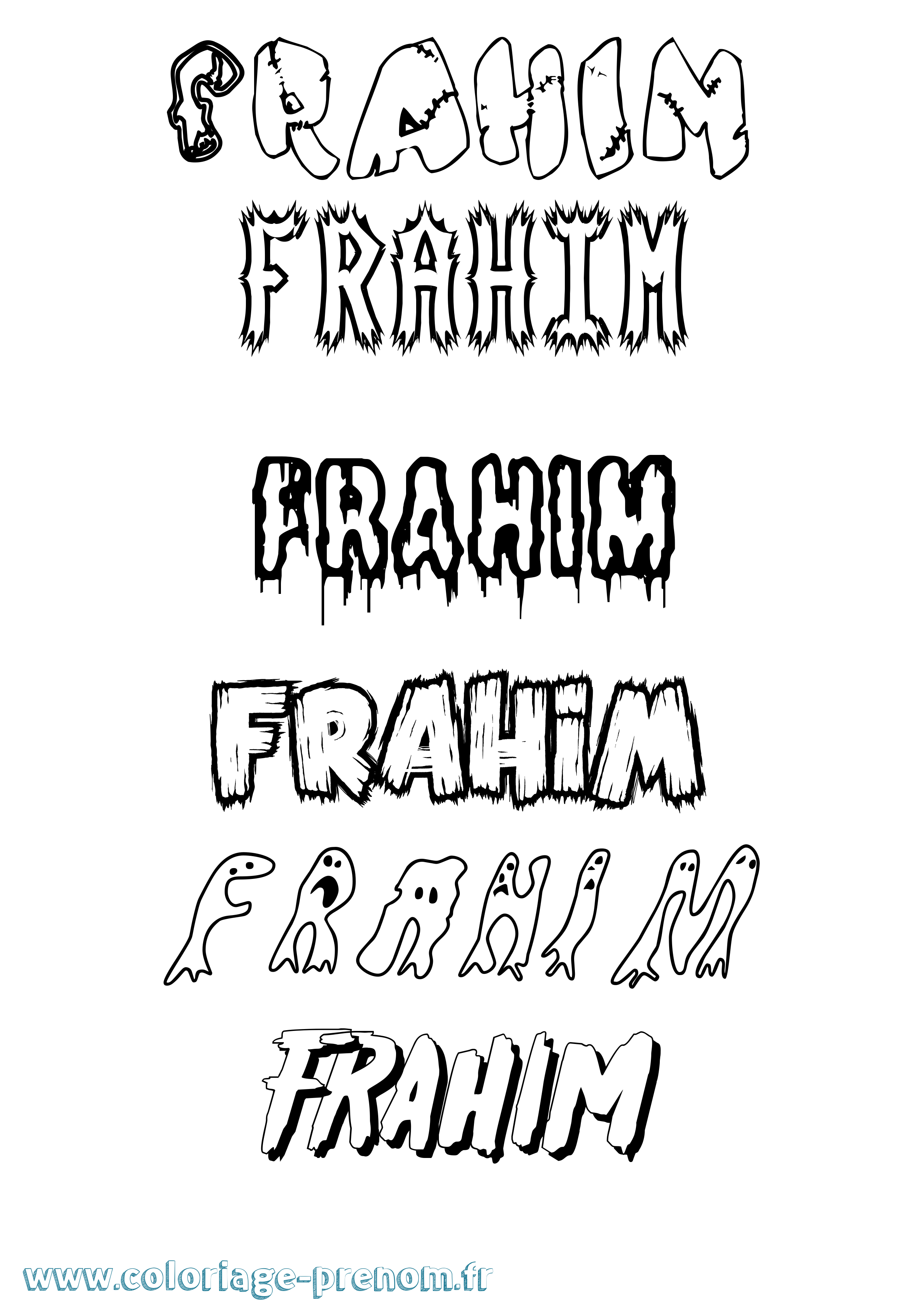 Coloriage Frahim Frisson Coloriage prénom Frahim Frisson