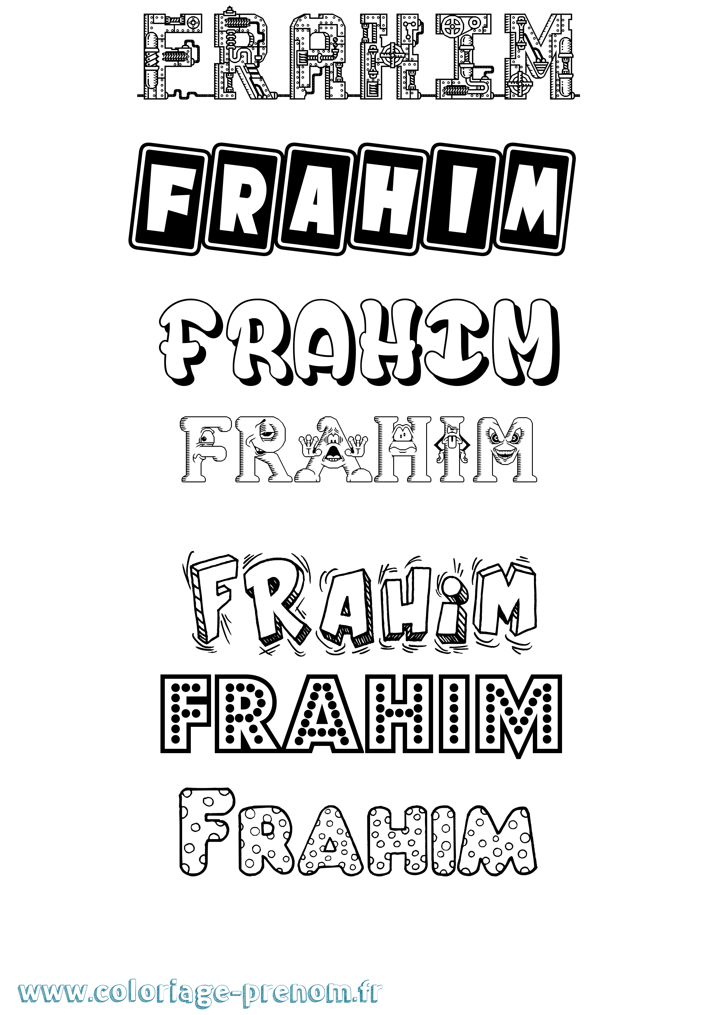Coloriage Frahim Fun Coloriage prénom Frahim Fun