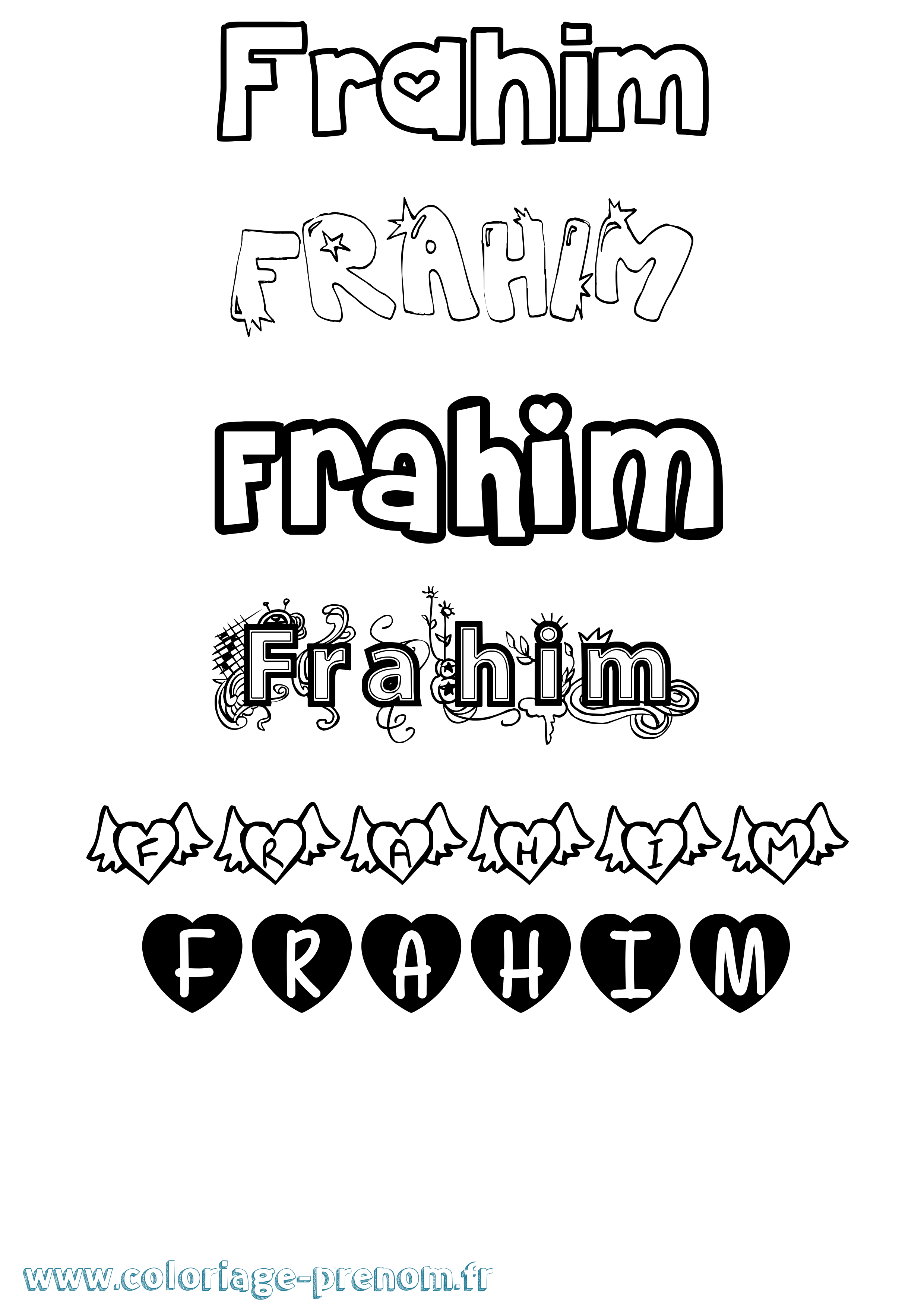 Coloriage Frahim Girly Coloriage prénom Frahim Girly